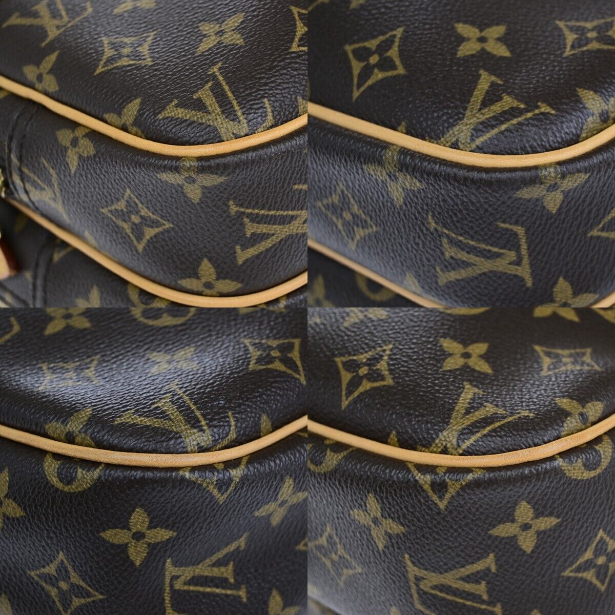 Louis Vuitton Reporter pm, Brown, Canvas, shoulder