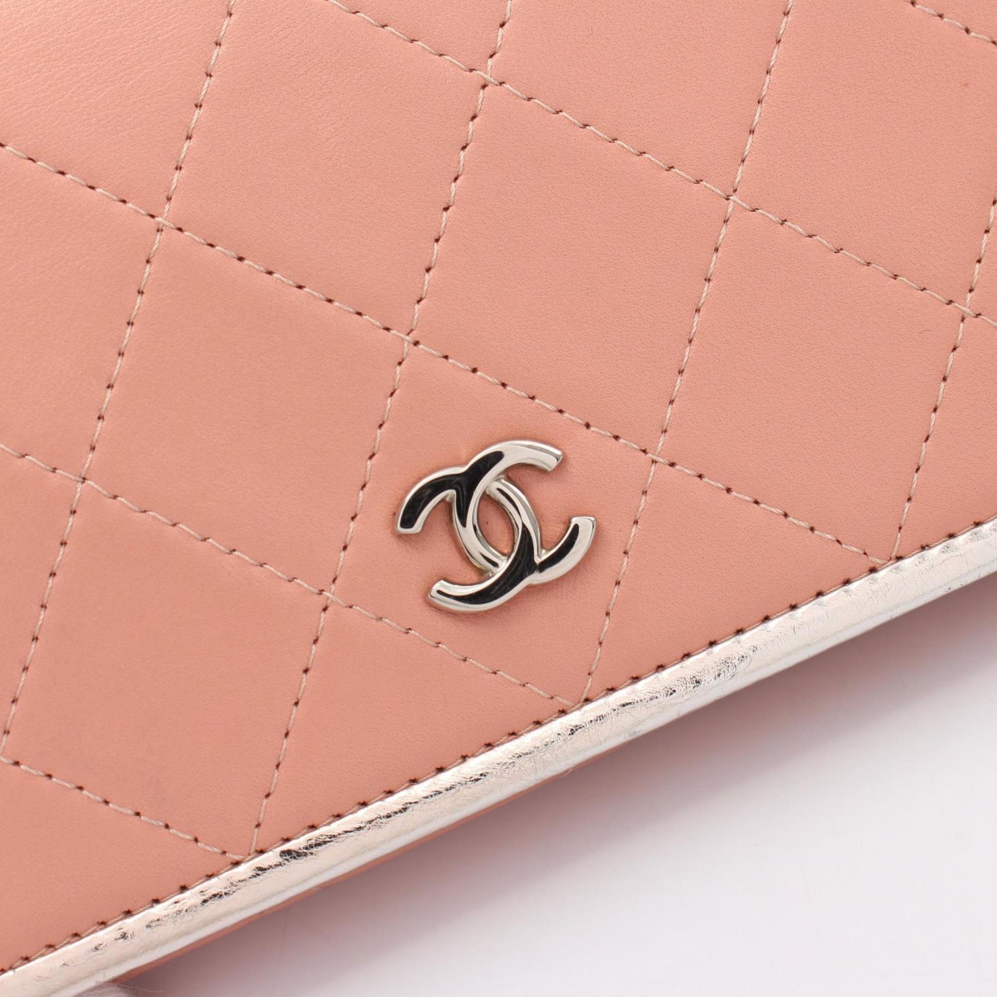 Chanel Logo CC, Pink, Leather, wallet