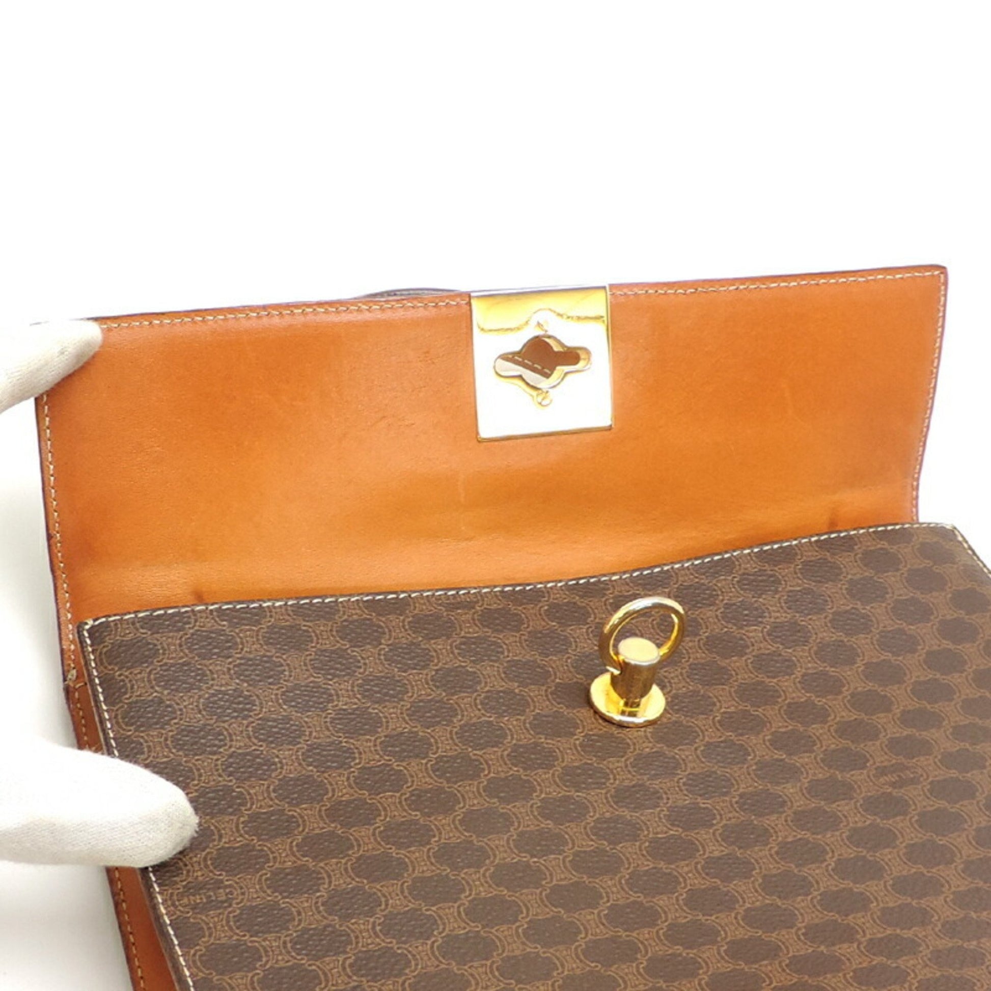 Céline Macadam, Brown, Canvas, handbag