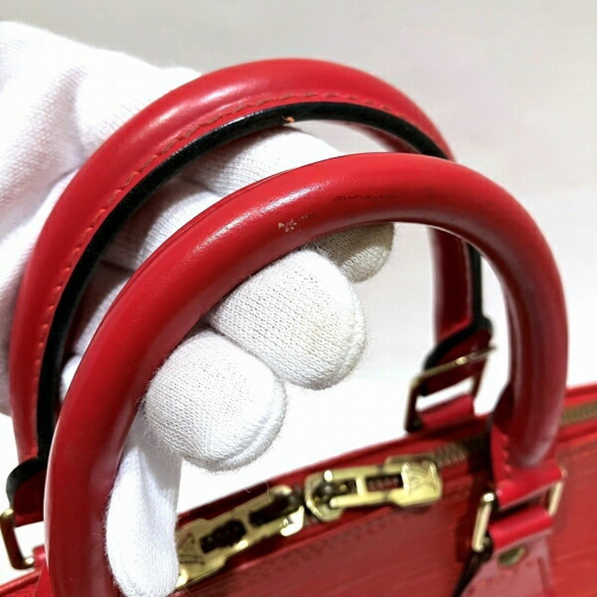 Louis Vuitton Alma, Red, Leather, handbag