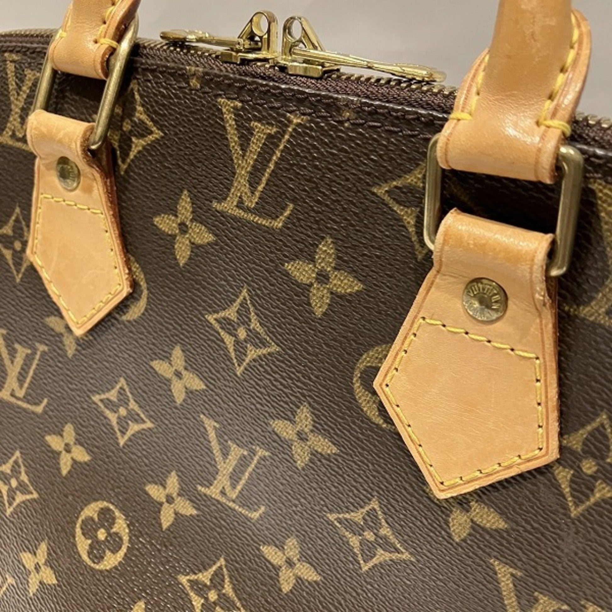 Louis Vuitton Alma, Brown, Canvas, handbag