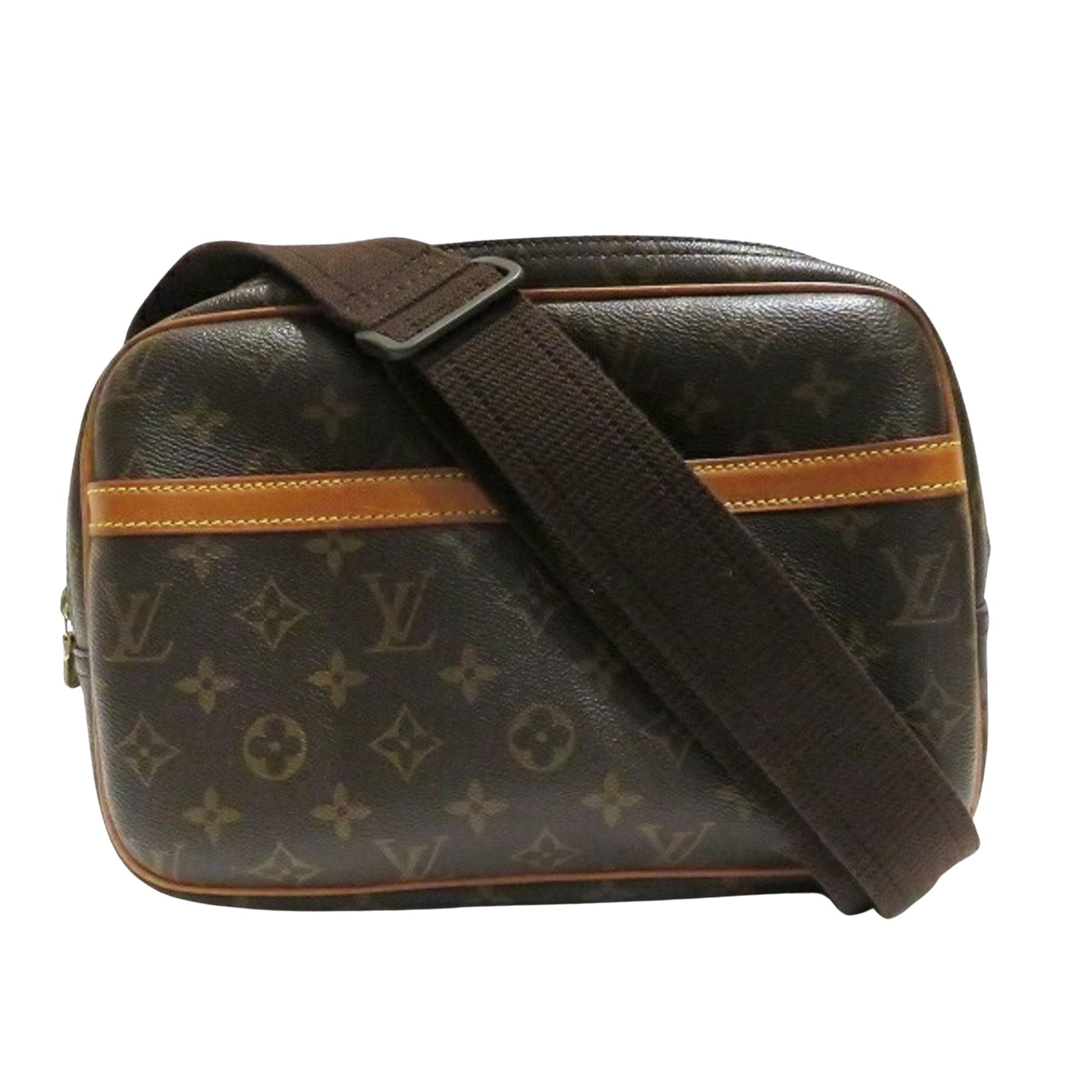 Louis Vuitton Reporter pm, Brown, Canvas, shoulder