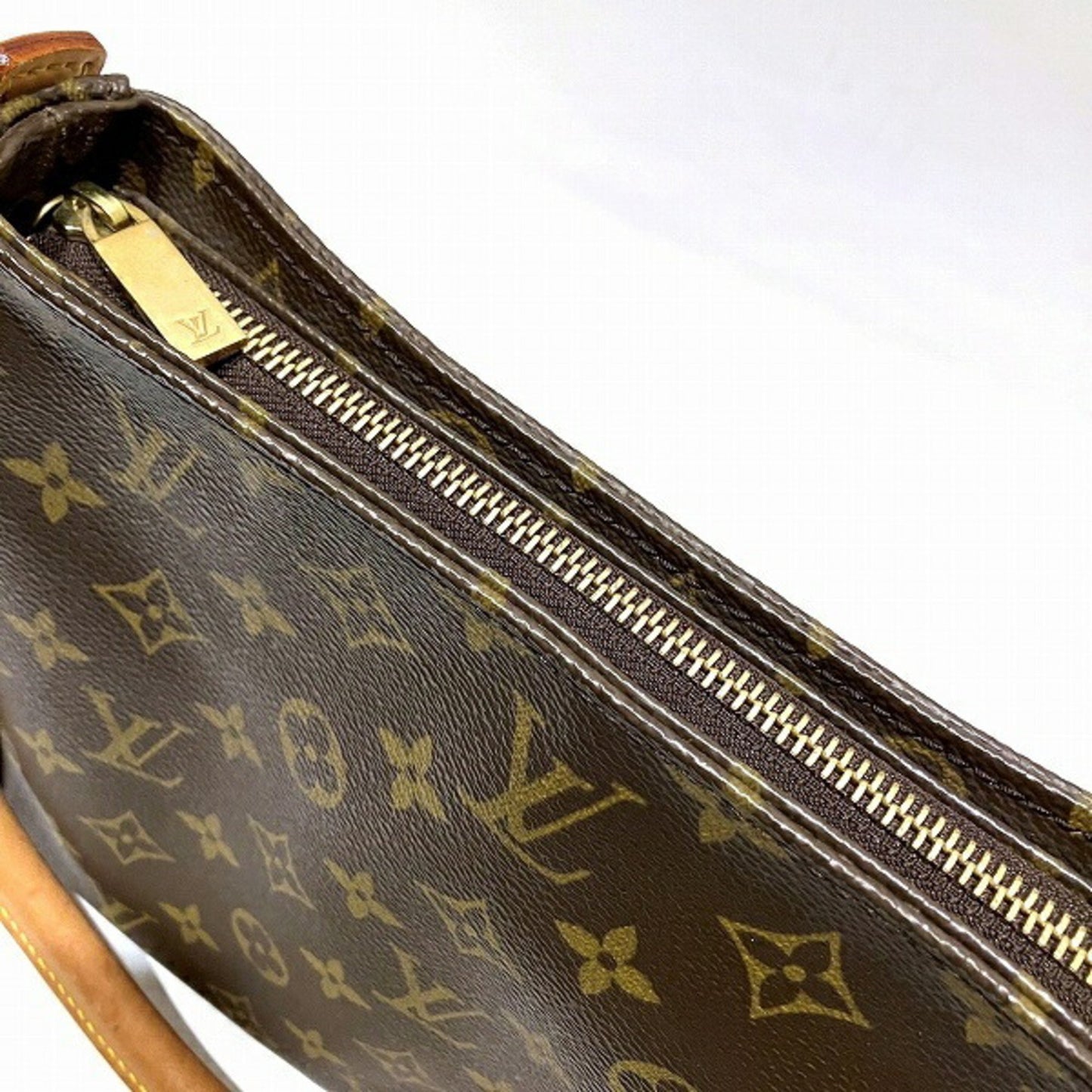 Louis Vuitton Looping MM, Brown, Canvas, shoulder