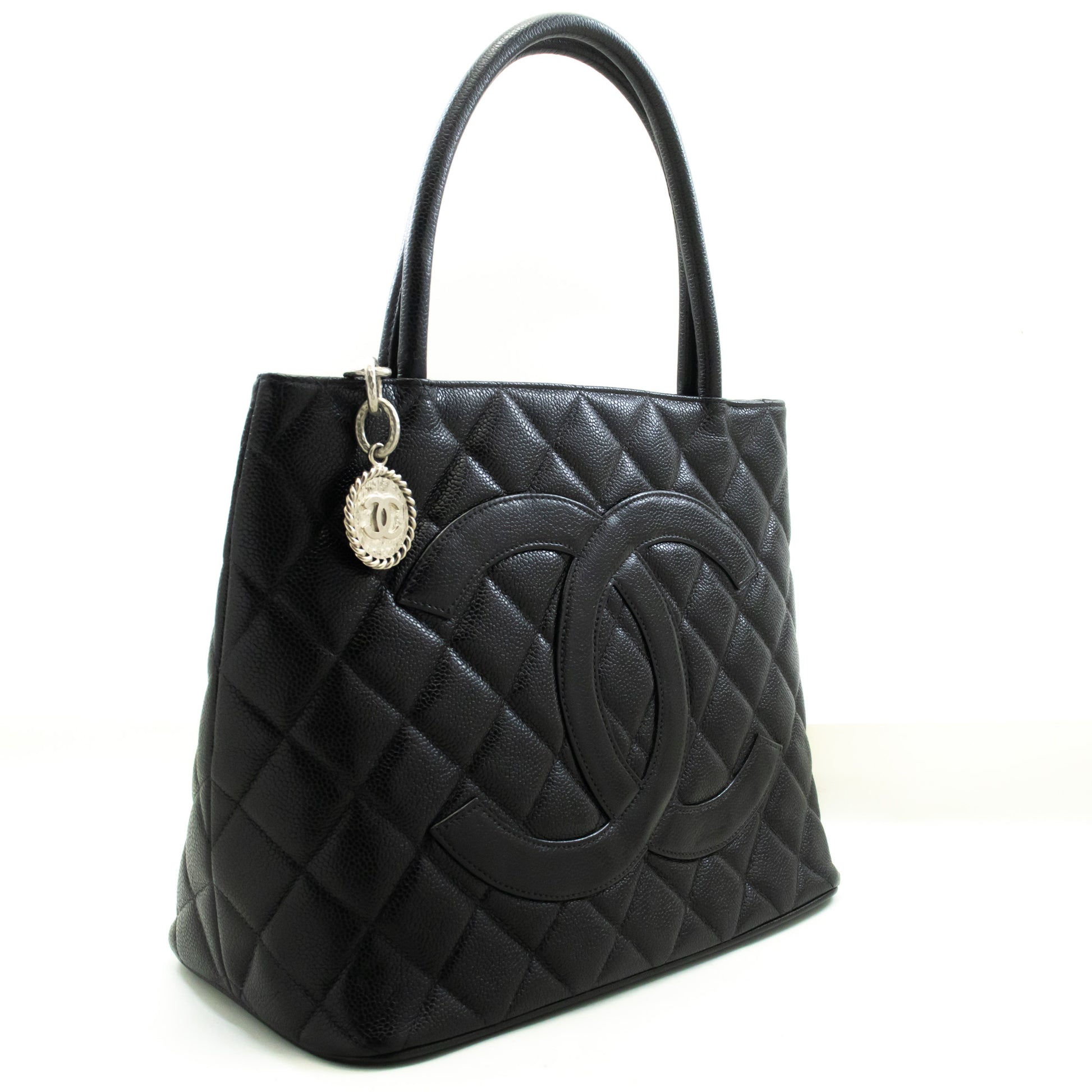 Chanel Medaillon, Black, Leather, tote