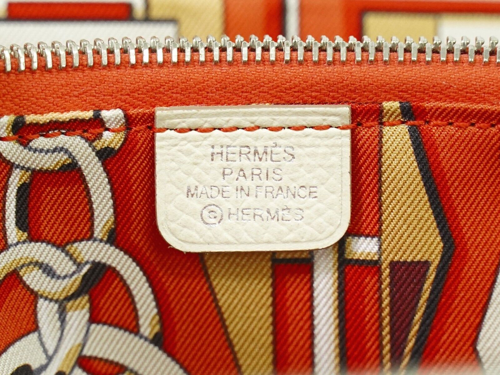 Hermès Silk'In, White, Leather, wallet