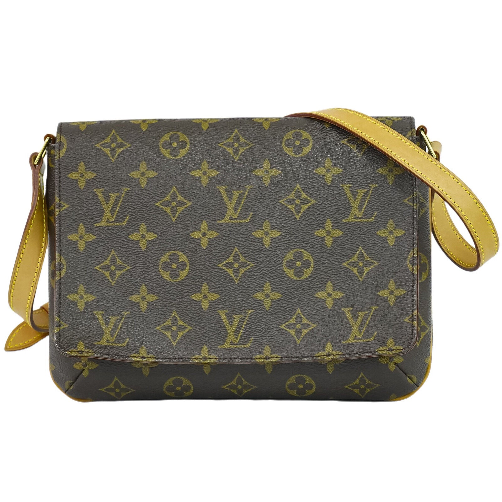 Louis Vuitton Musette Tango, Brown, Canvas, shoulder