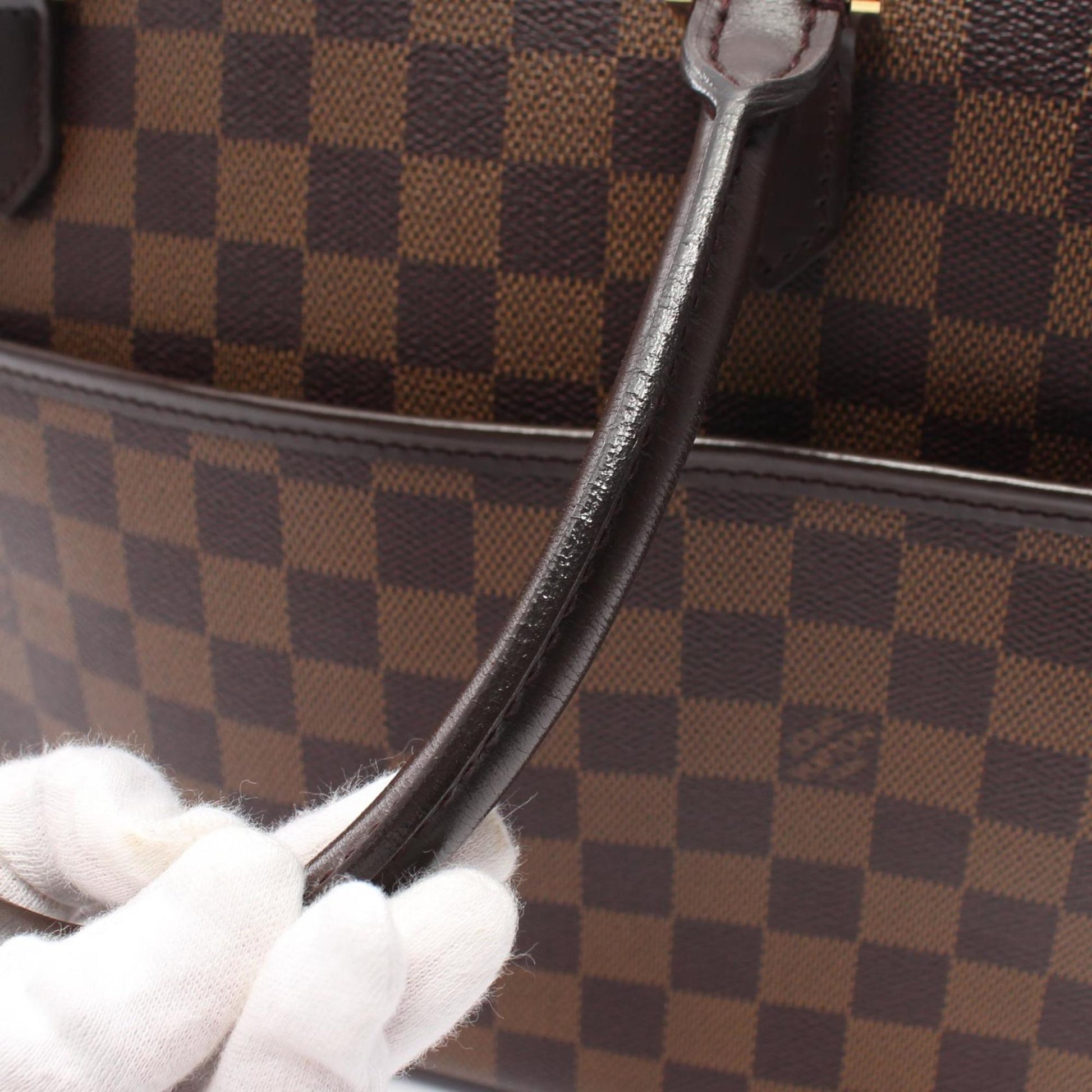 Louis Vuitton Saria, Brown, Canvas, handbag