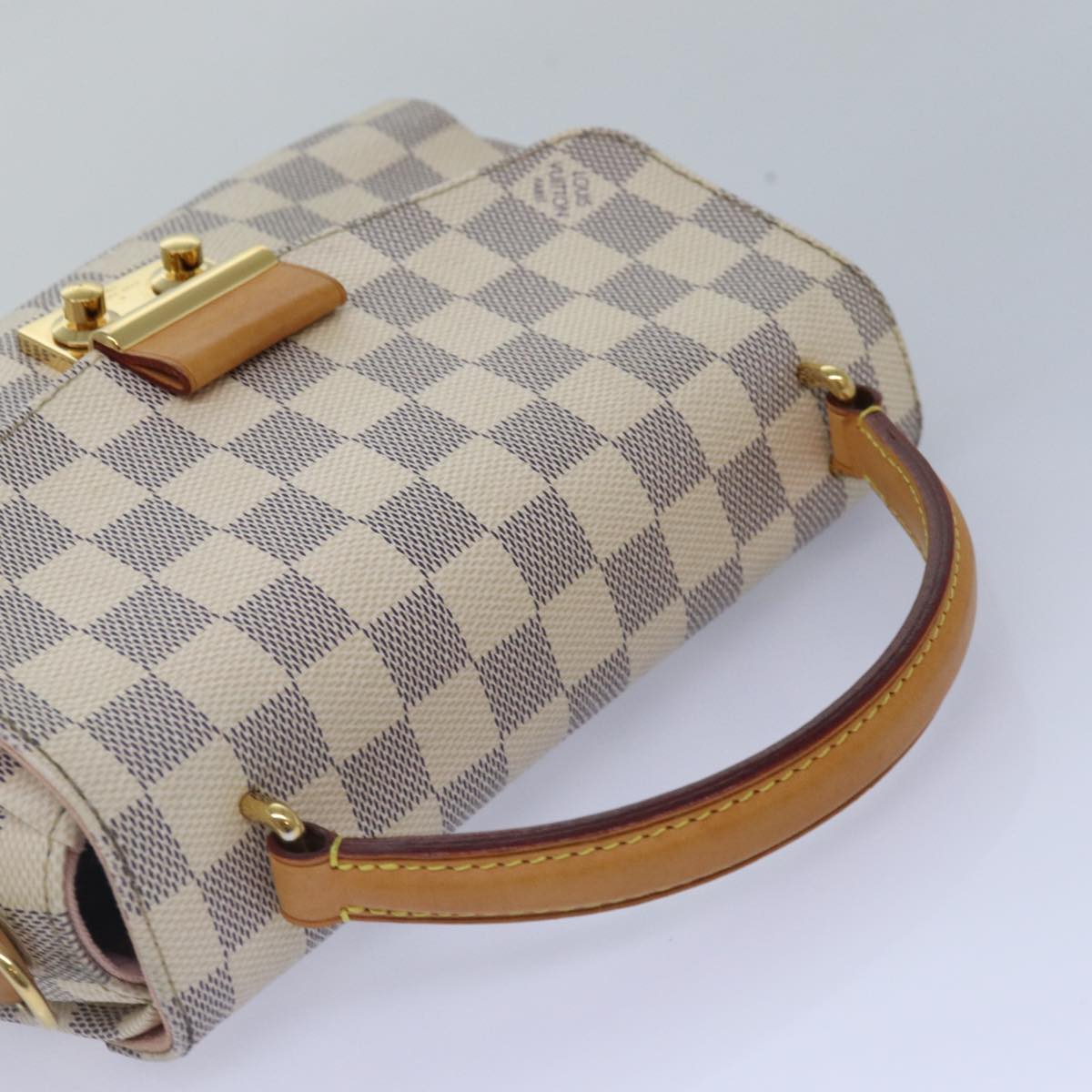 Louis Vuitton Croisette, White, Canvas, handbag