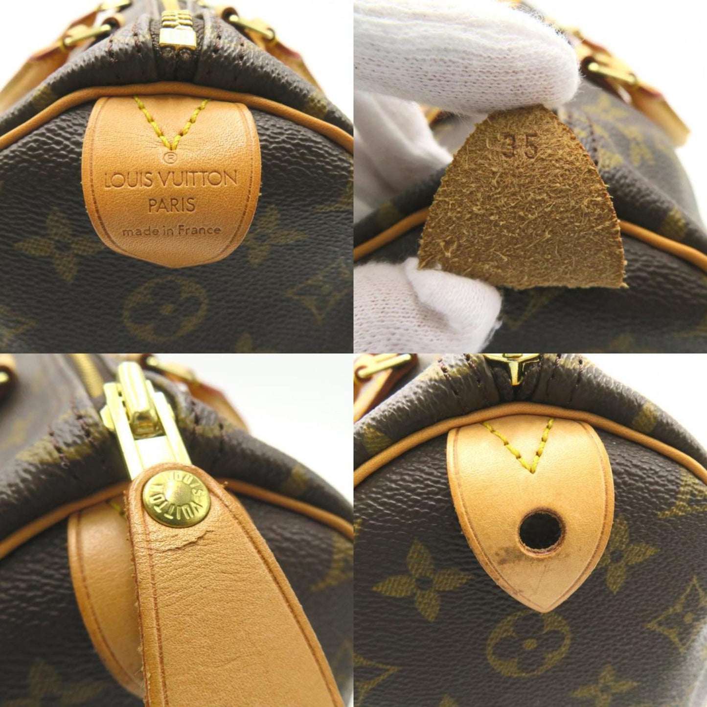 Louis Vuitton Speedy 35, Brown, Canvas, handbag