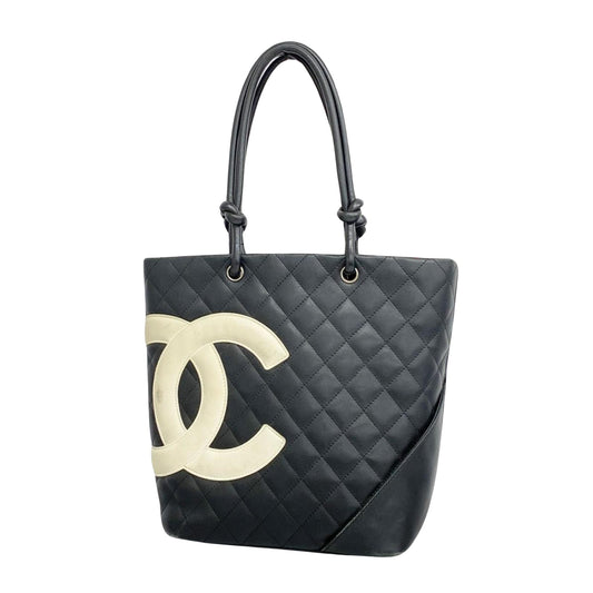 Chanel Cambon, Black, Leather, tote