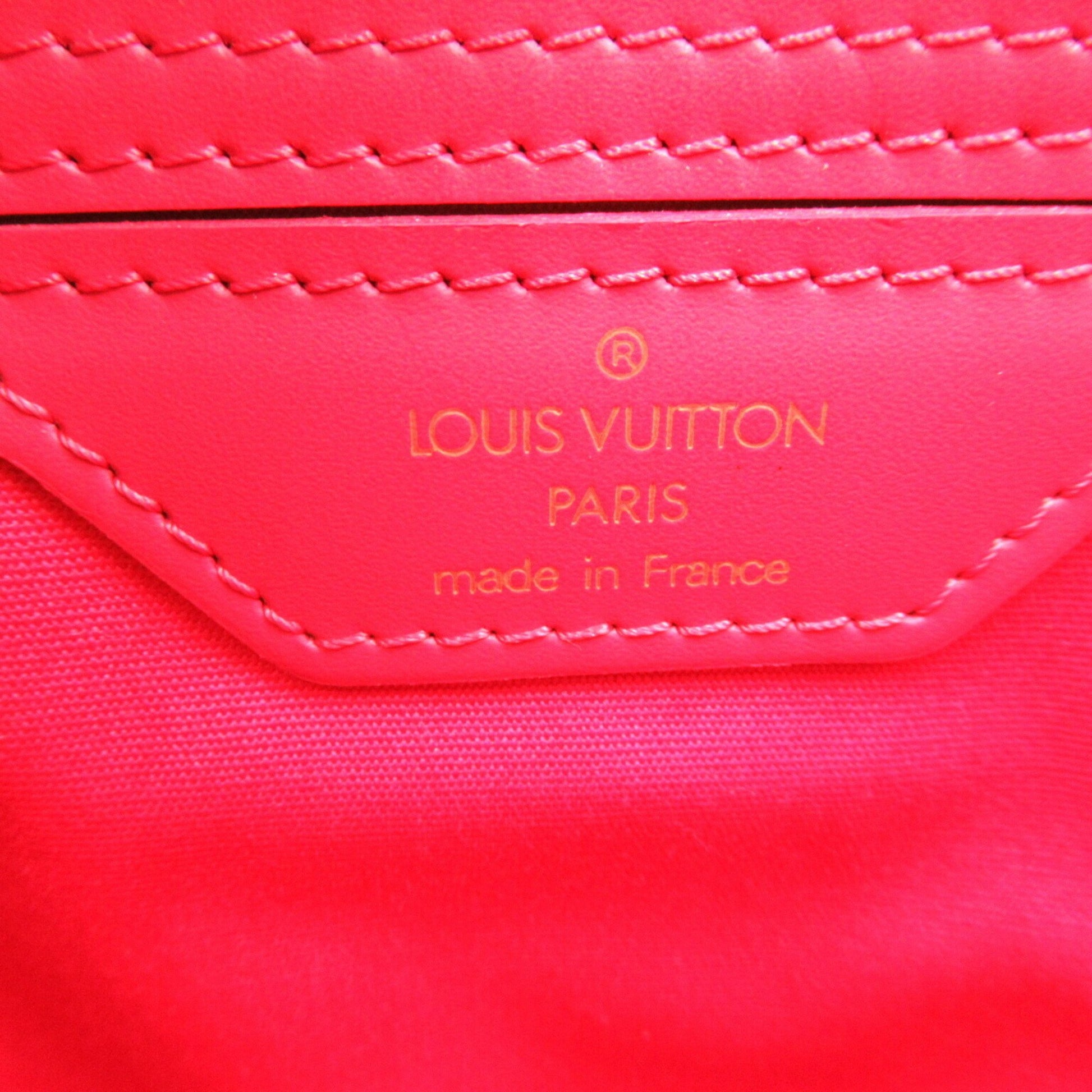 Louis Vuitton Sac Plat, Red, Leather, tote