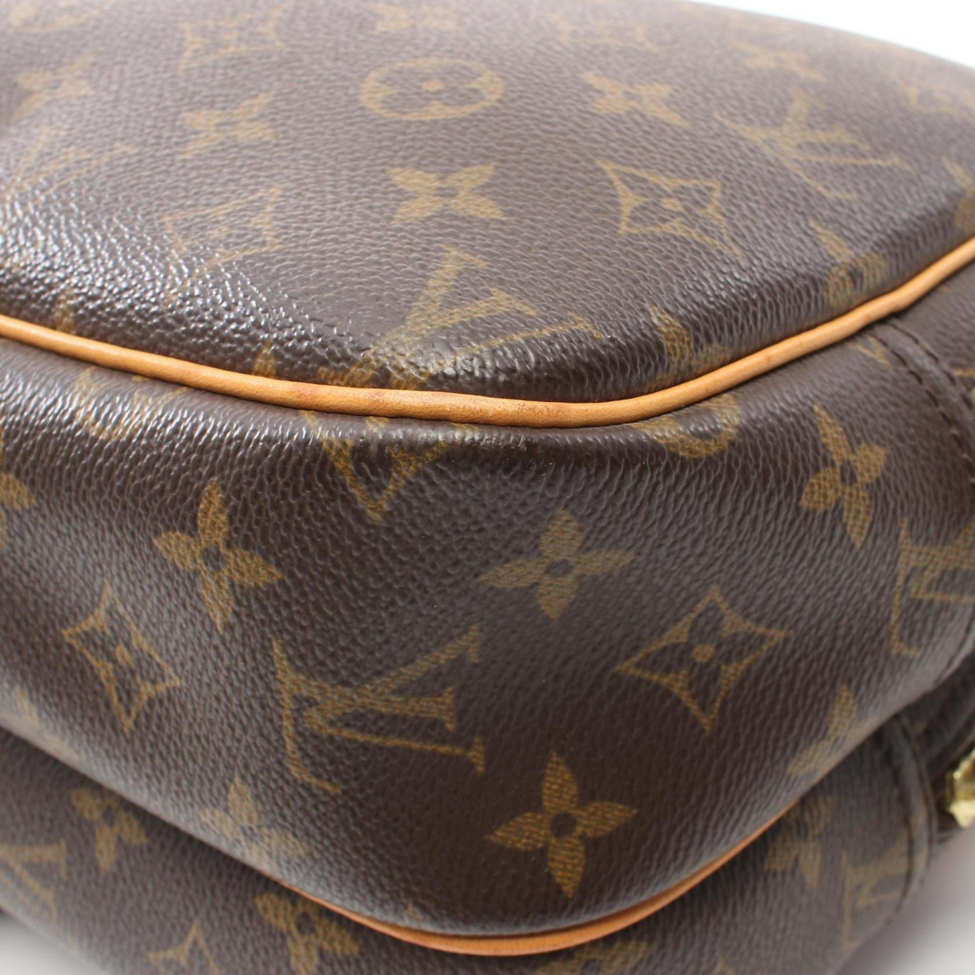 Louis Vuitton Reporter pm, Brown, Canvas, shoulder