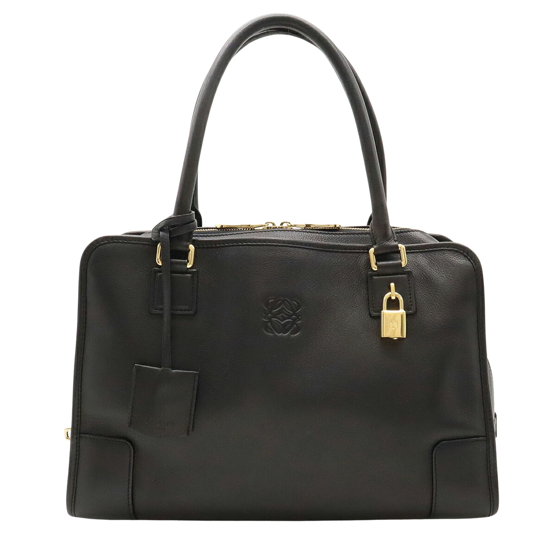 Loewe Amazona, Black, Leather, handbag