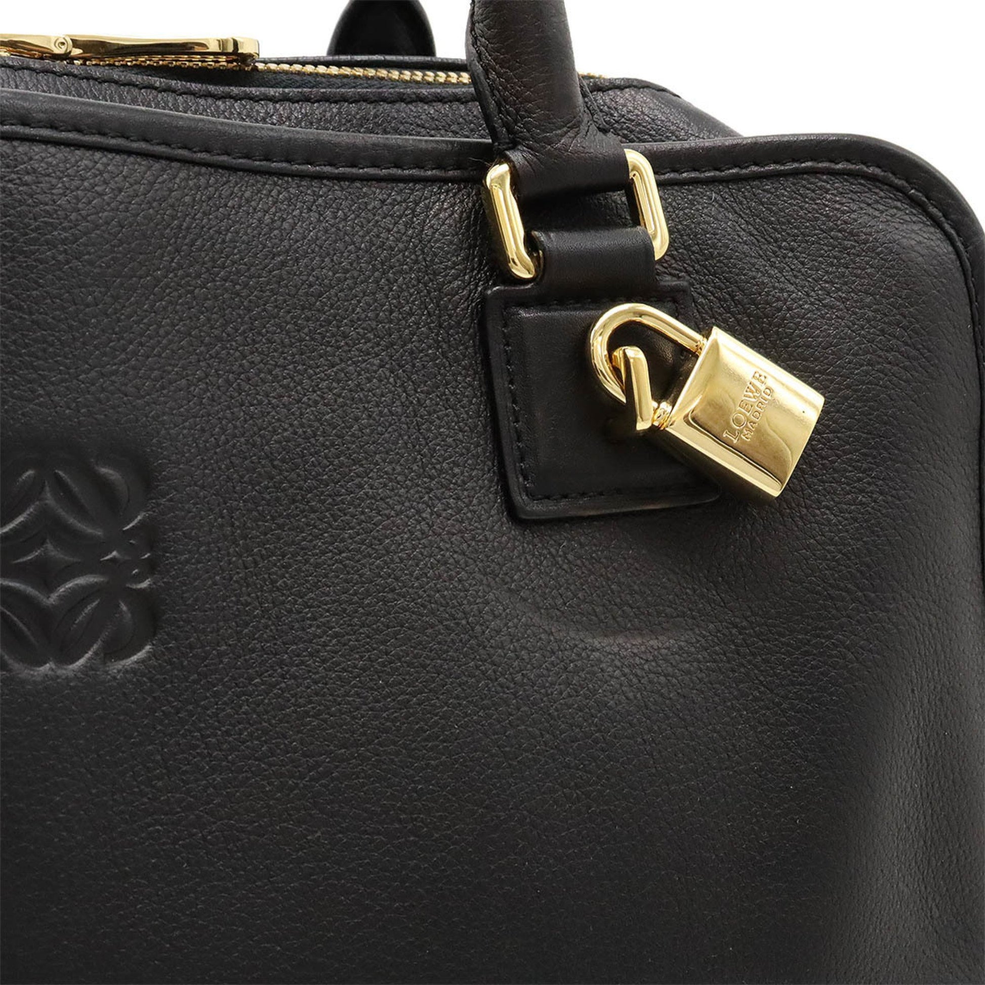 Loewe Amazona, Black, Leather, handbag