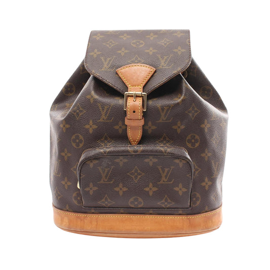 Louis Vuitton Montsouris, Brown, Canvas, backpack