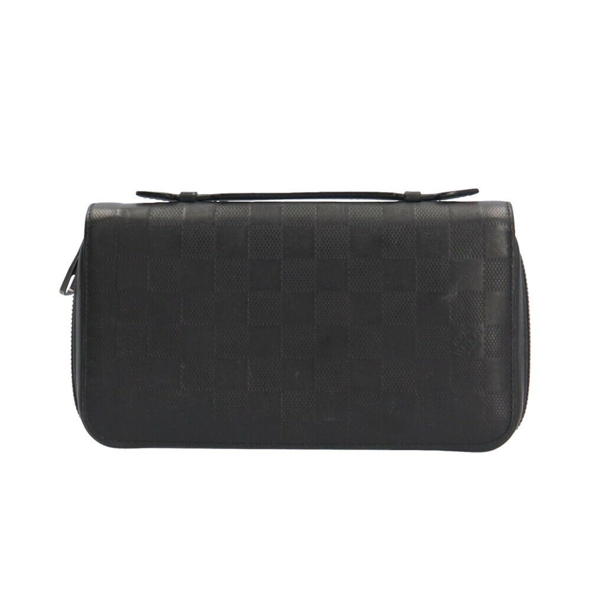 Louis Vuitton Zippy XL, Black, Leather, wallet