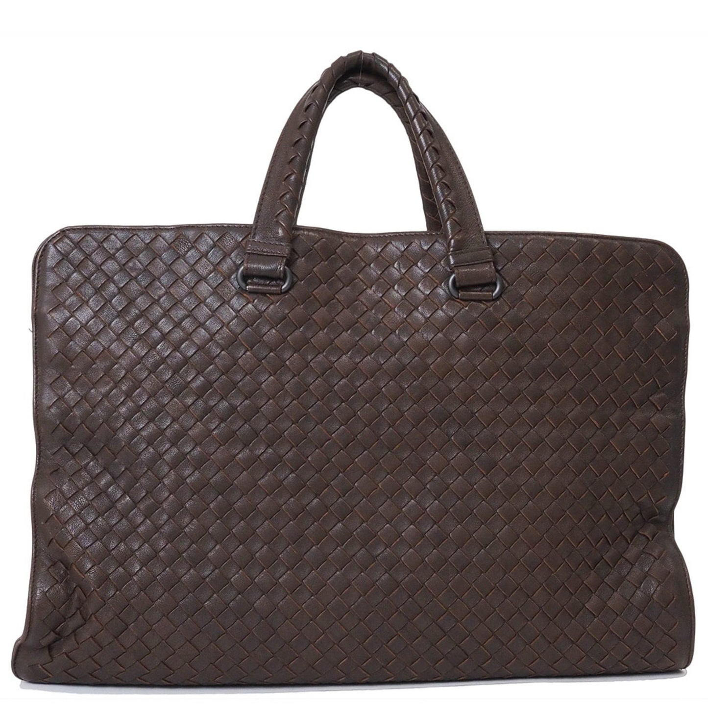 Bottega Veneta Intrecciato, Brown, Leather, briefcase