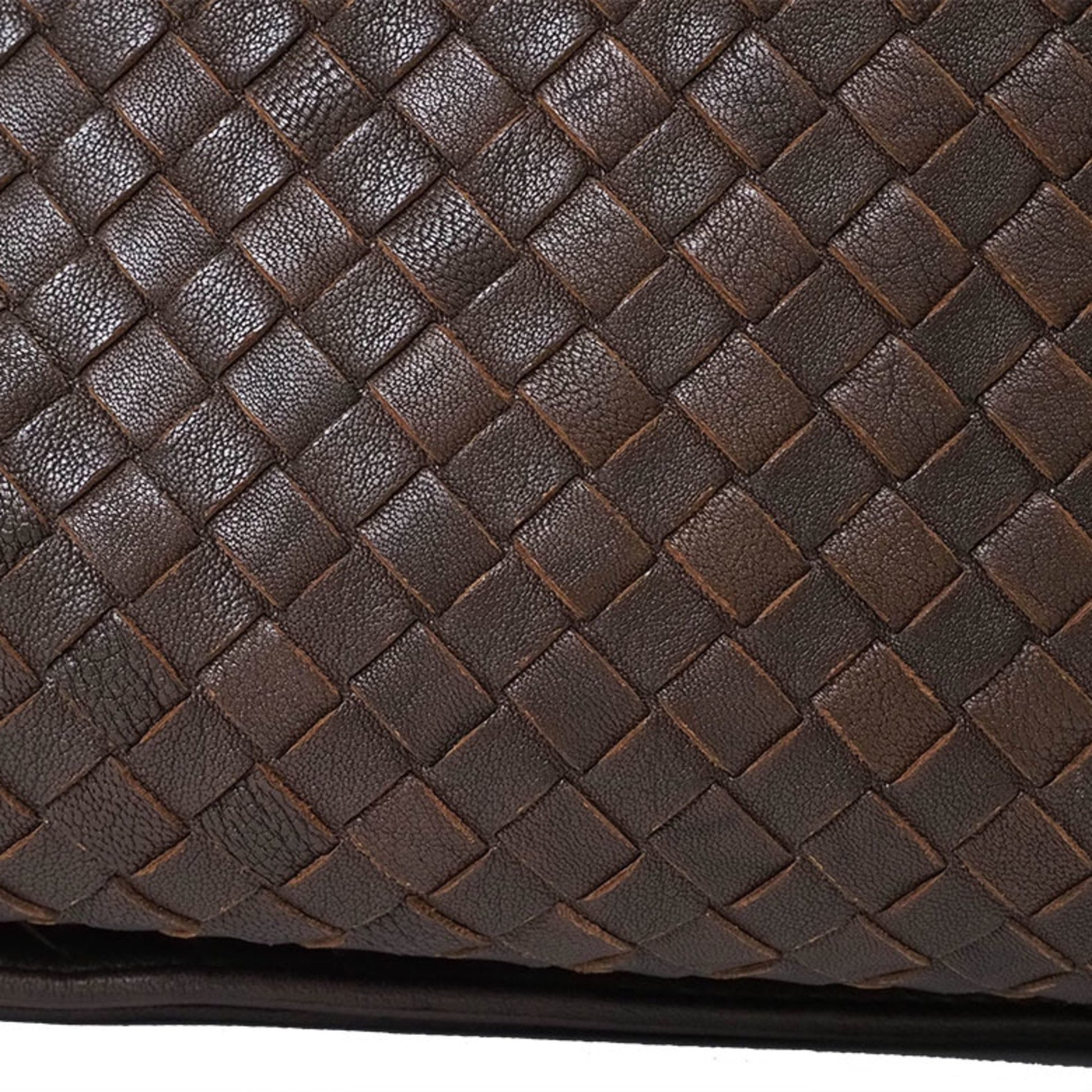 Bottega Veneta Intrecciato, Brown, Leather, briefcase