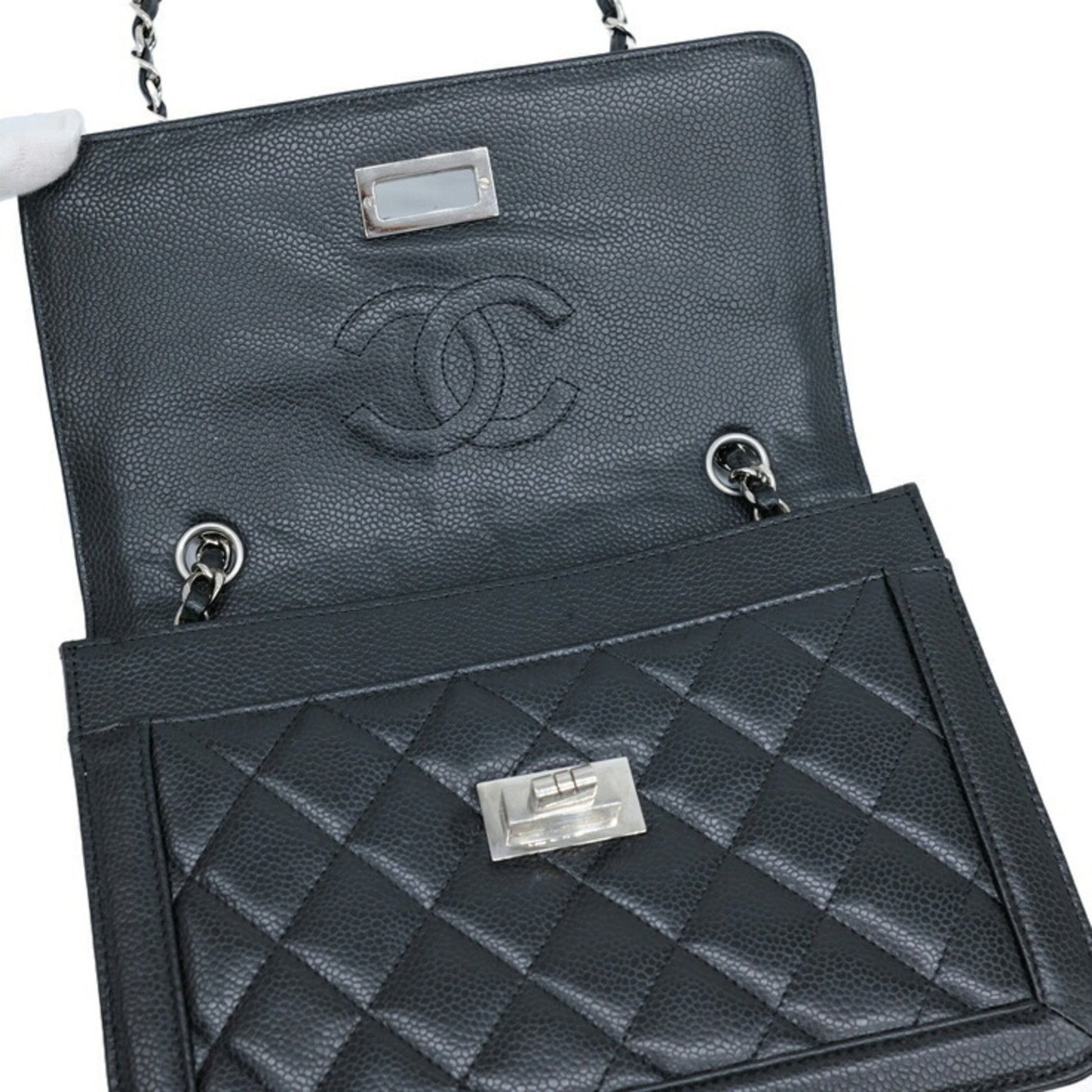 "Chanel 2,55", Black, Leather, shoulder
