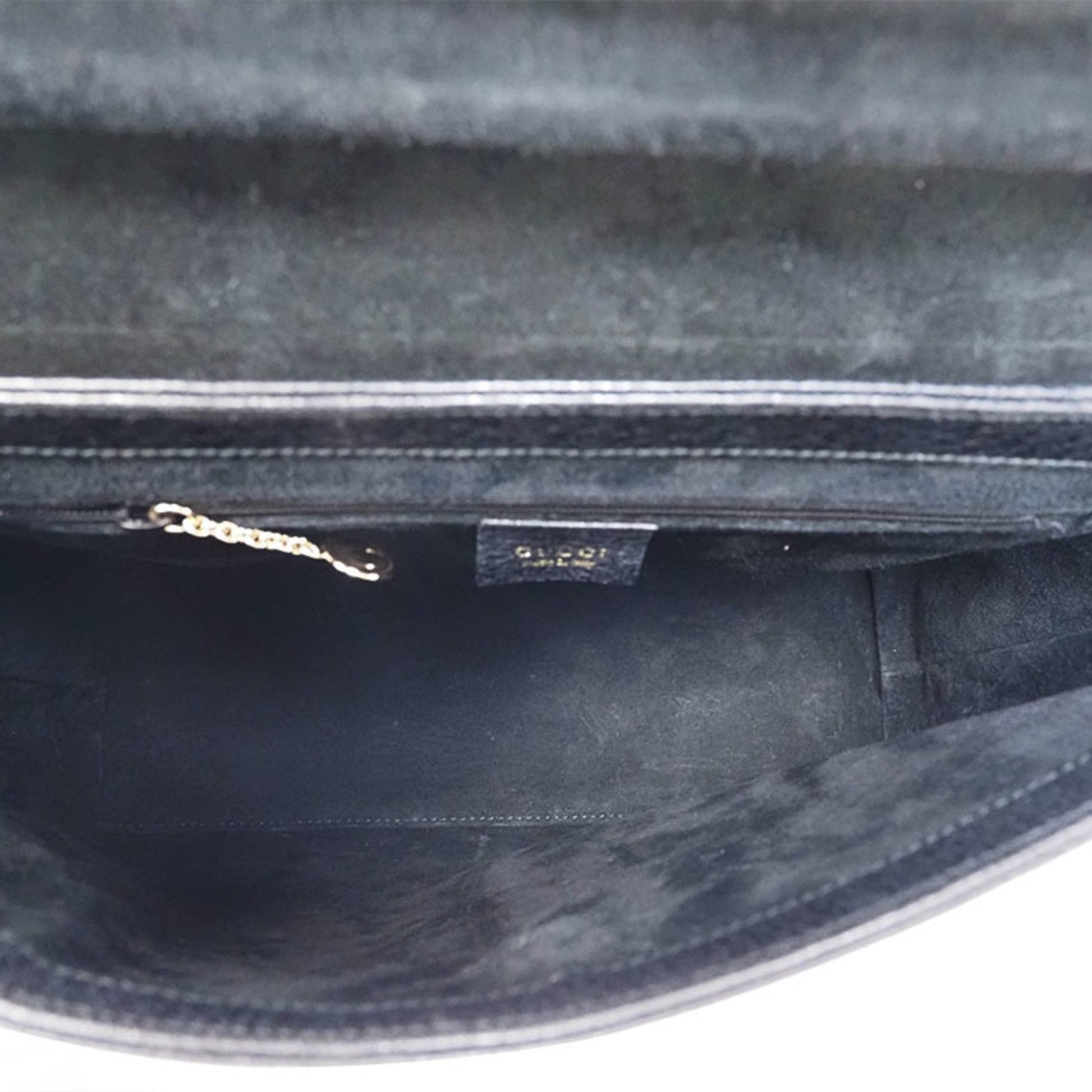 Gucci Bamboo, Black, Leather, handbag
