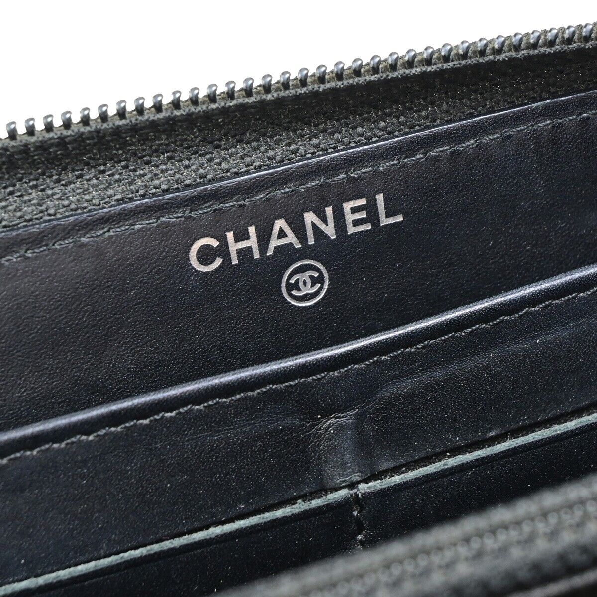 Chanel Logo CC, Black, Leather, wallet