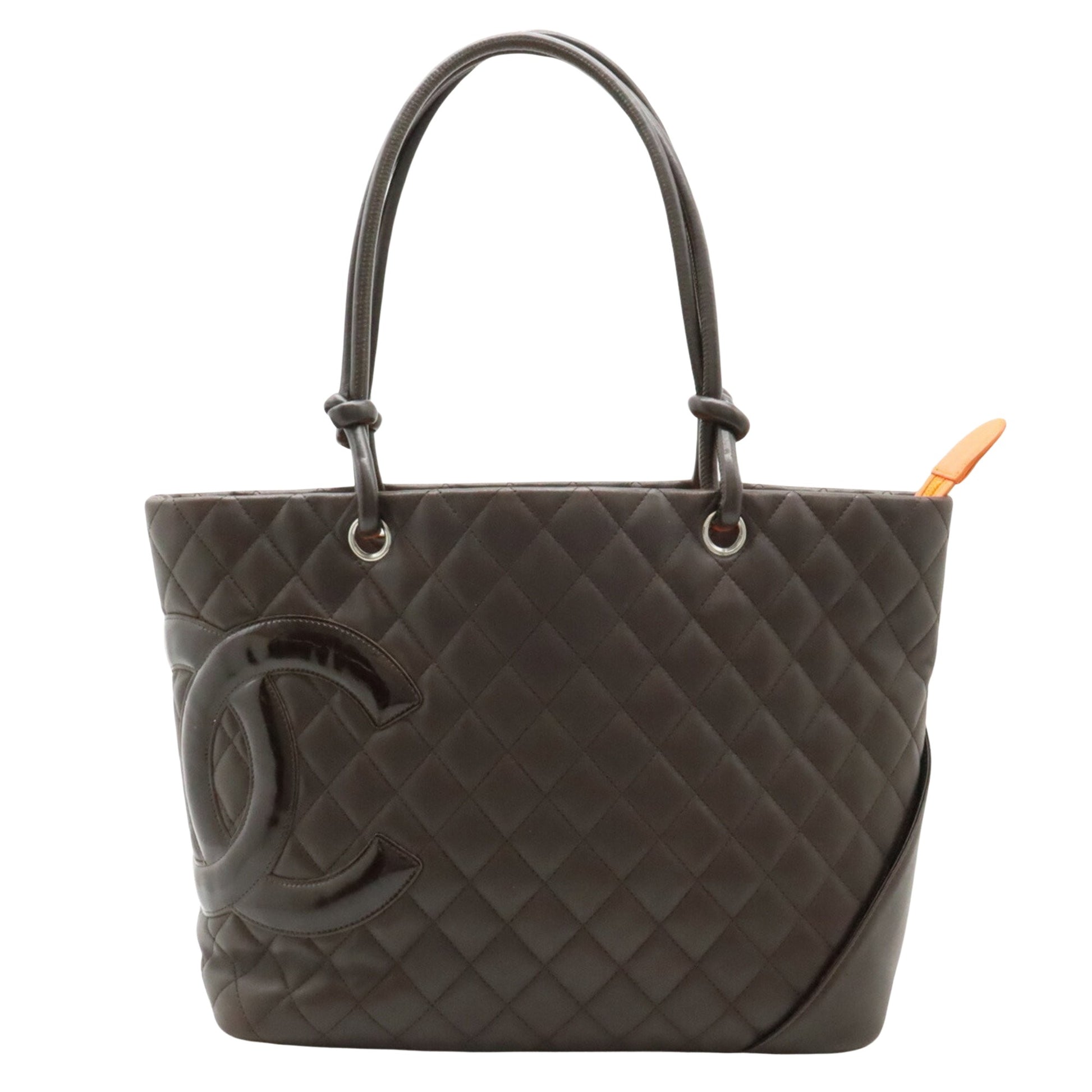 Chanel Cambon line, Brown, Leather, shoulder