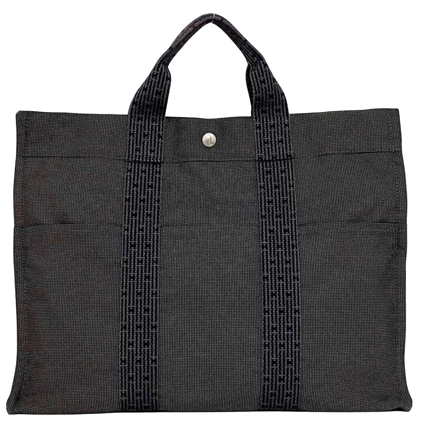 Hermès Herline, Grey, Canvas, tote