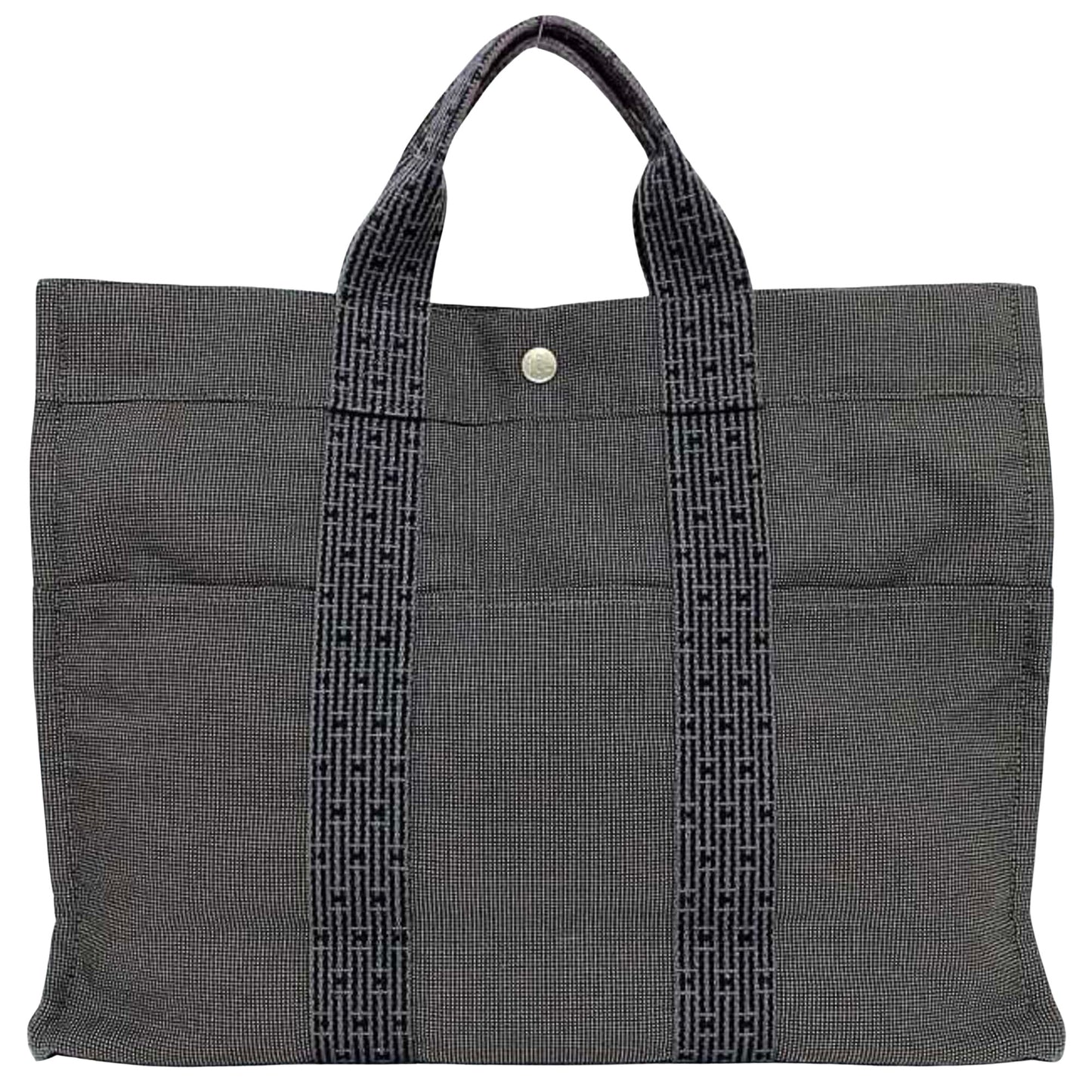 Hermès Herline, Grey, Canvas, tote