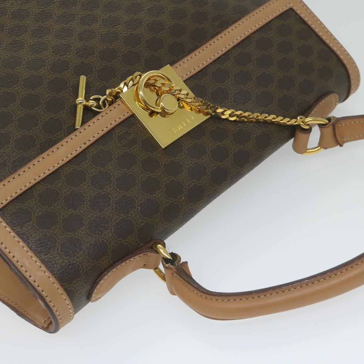 Céline Macadam, Brown, Canvas, handbag