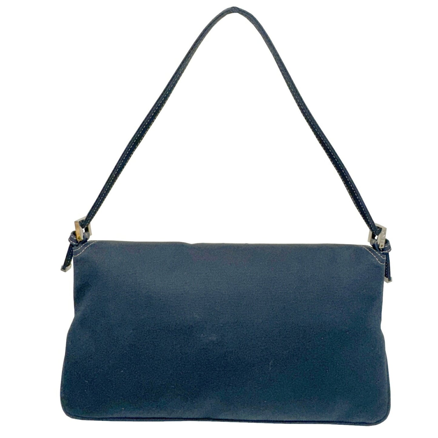 Fendi Mamma Baguette, Blue, Cotton, shoulder