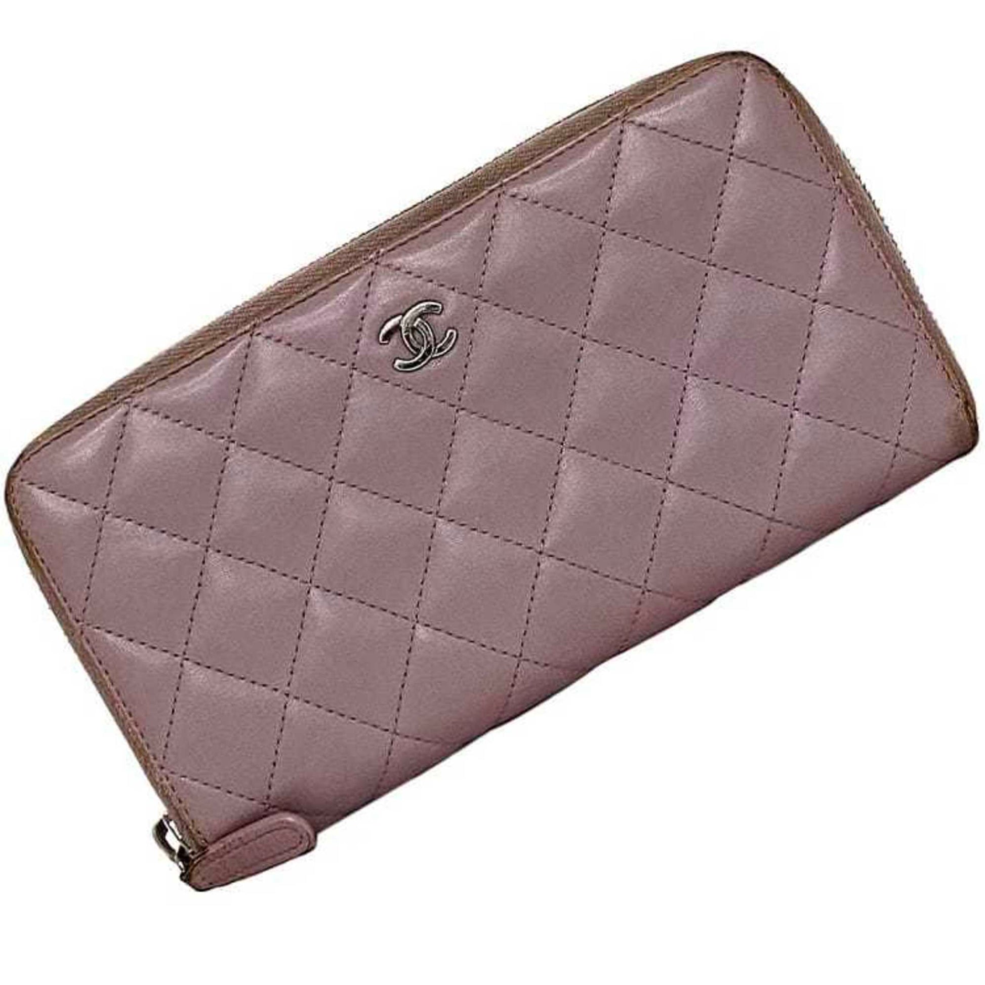 Chanel Matelassé, Purple, Leather, wallet