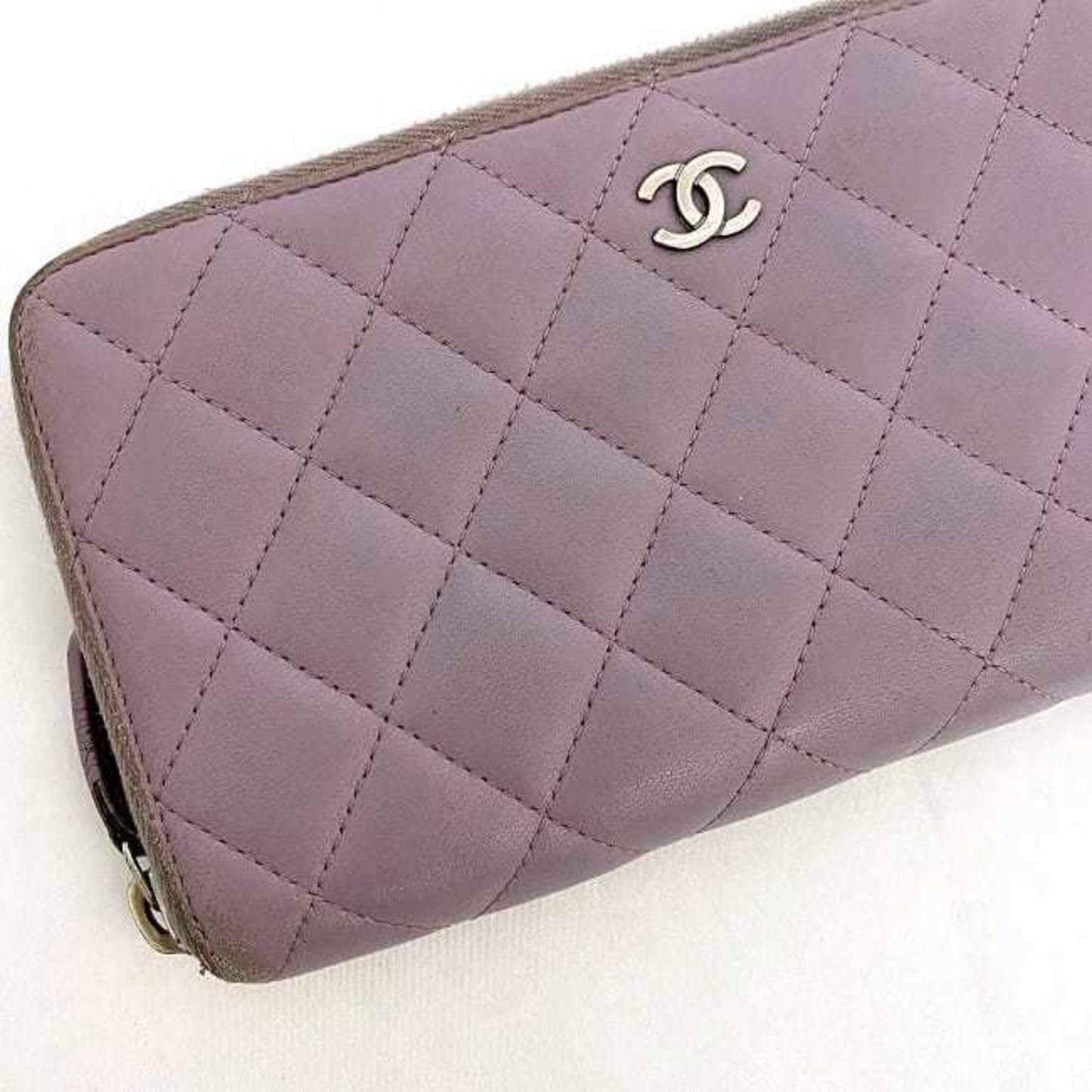 Chanel Matelassé, Purple, Leather, wallet