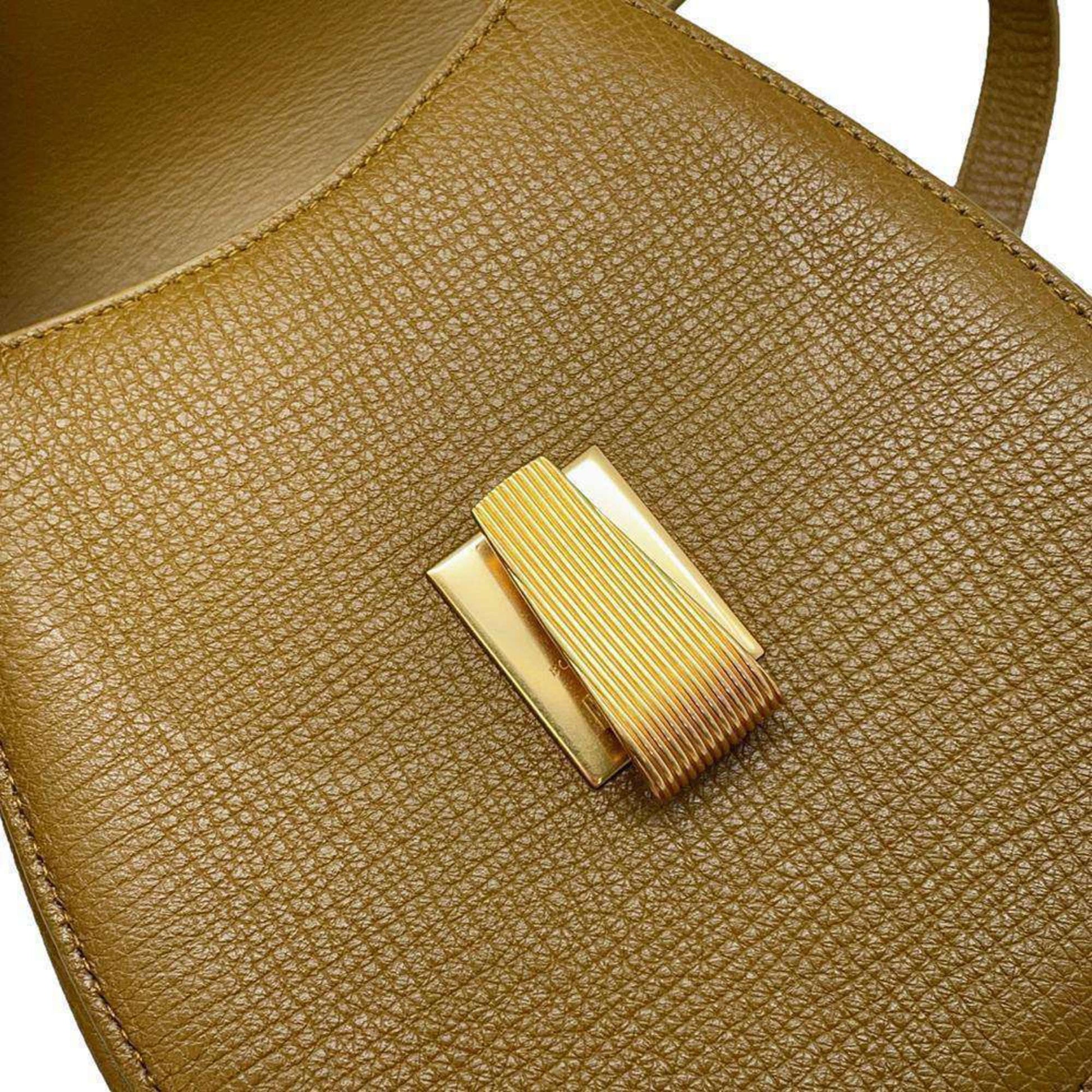 Bottega Veneta, Khaki, Leather, shoulder