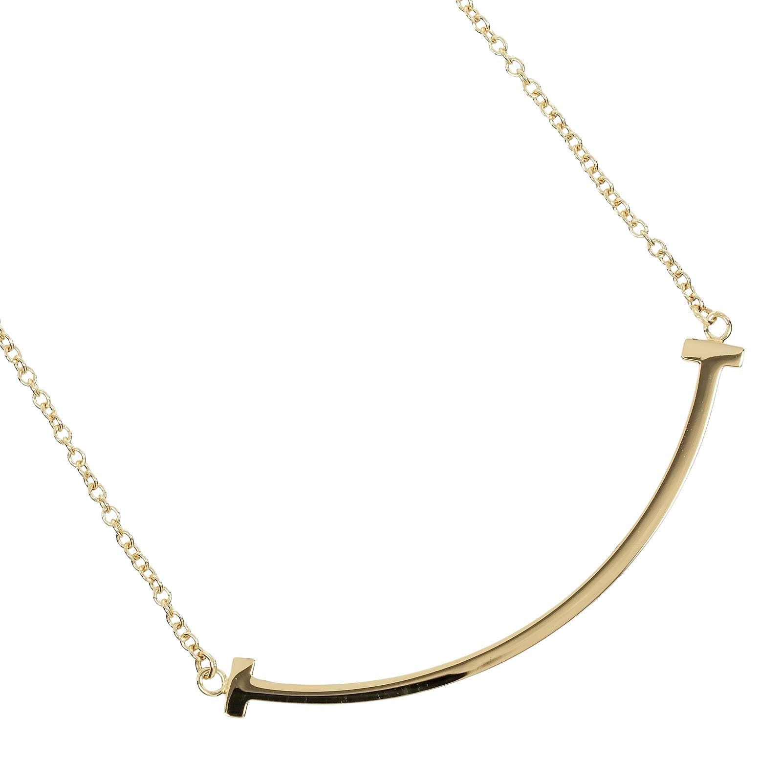 Tiffany & Co T Smile, Gold, Yellow Gold, necklace