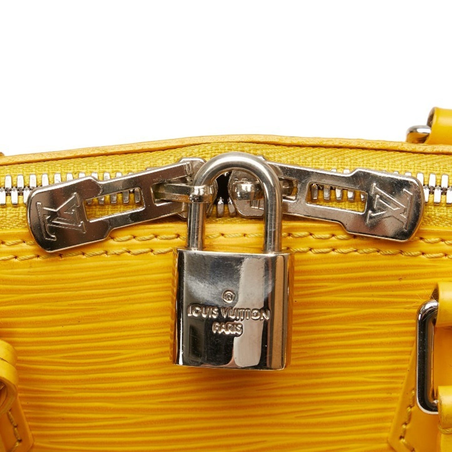 Louis Vuitton Alma BB, Yellow, Leather, handbag