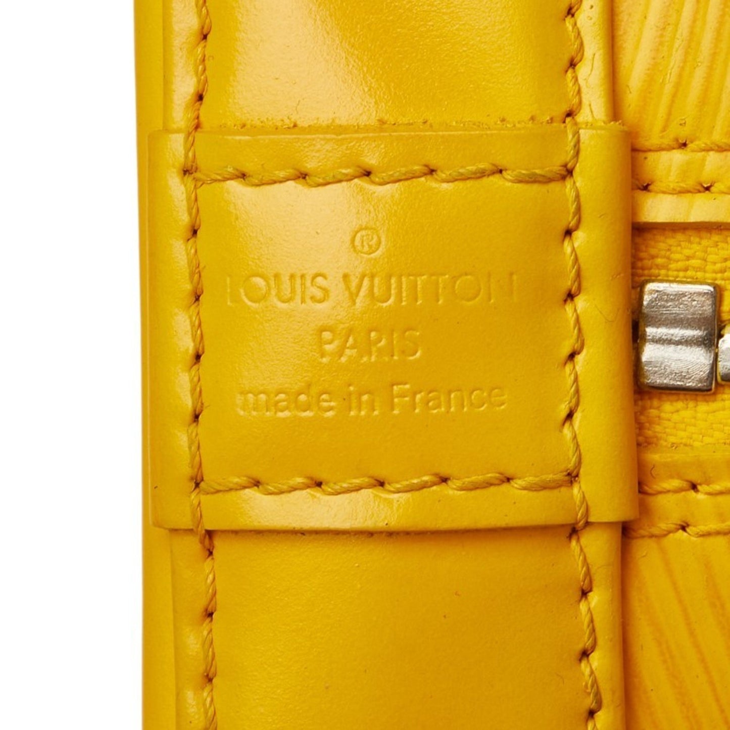 Louis Vuitton Alma BB, Yellow, Leather, handbag