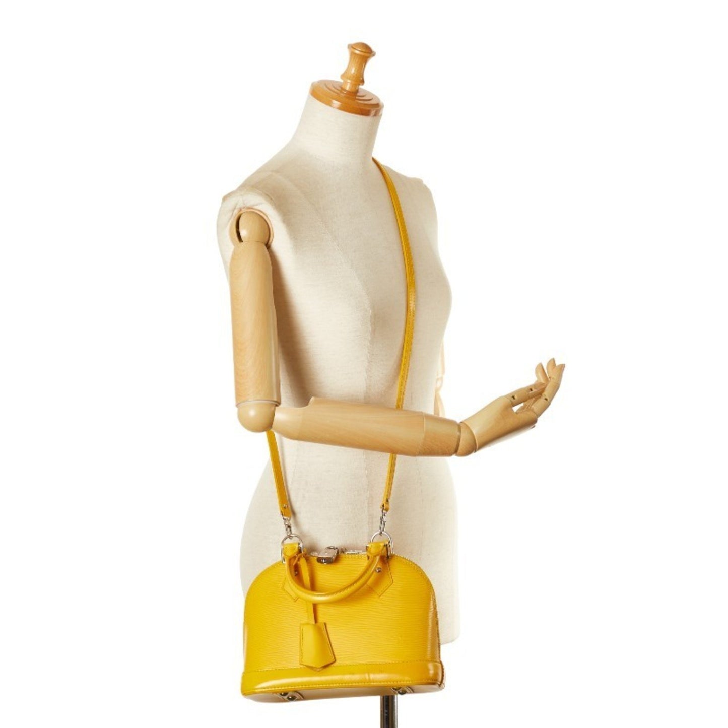 Louis Vuitton Alma BB, Yellow, Leather, handbag