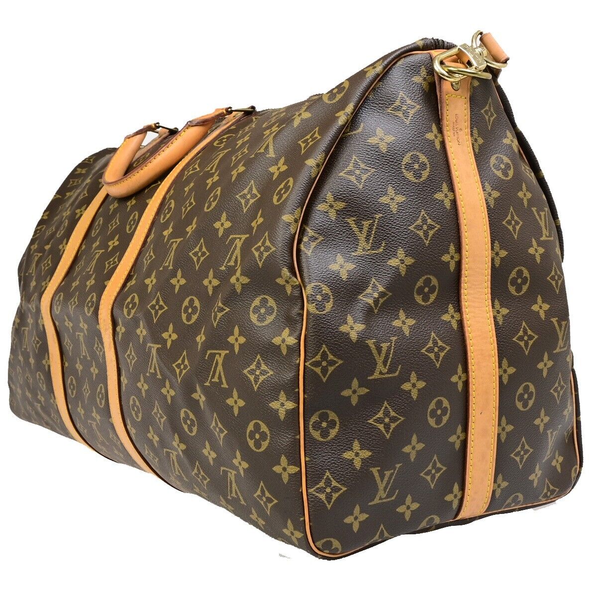 Louis Vuitton Keepall Bandoulière 60, Brown, Canvas, travel