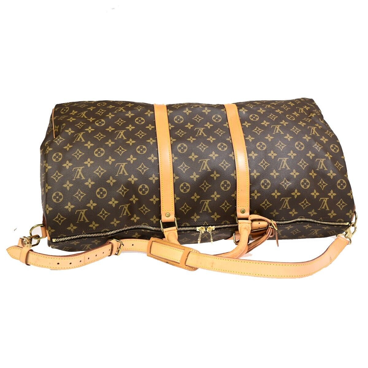 Louis Vuitton Keepall Bandoulière 60, Brown, Canvas, travel