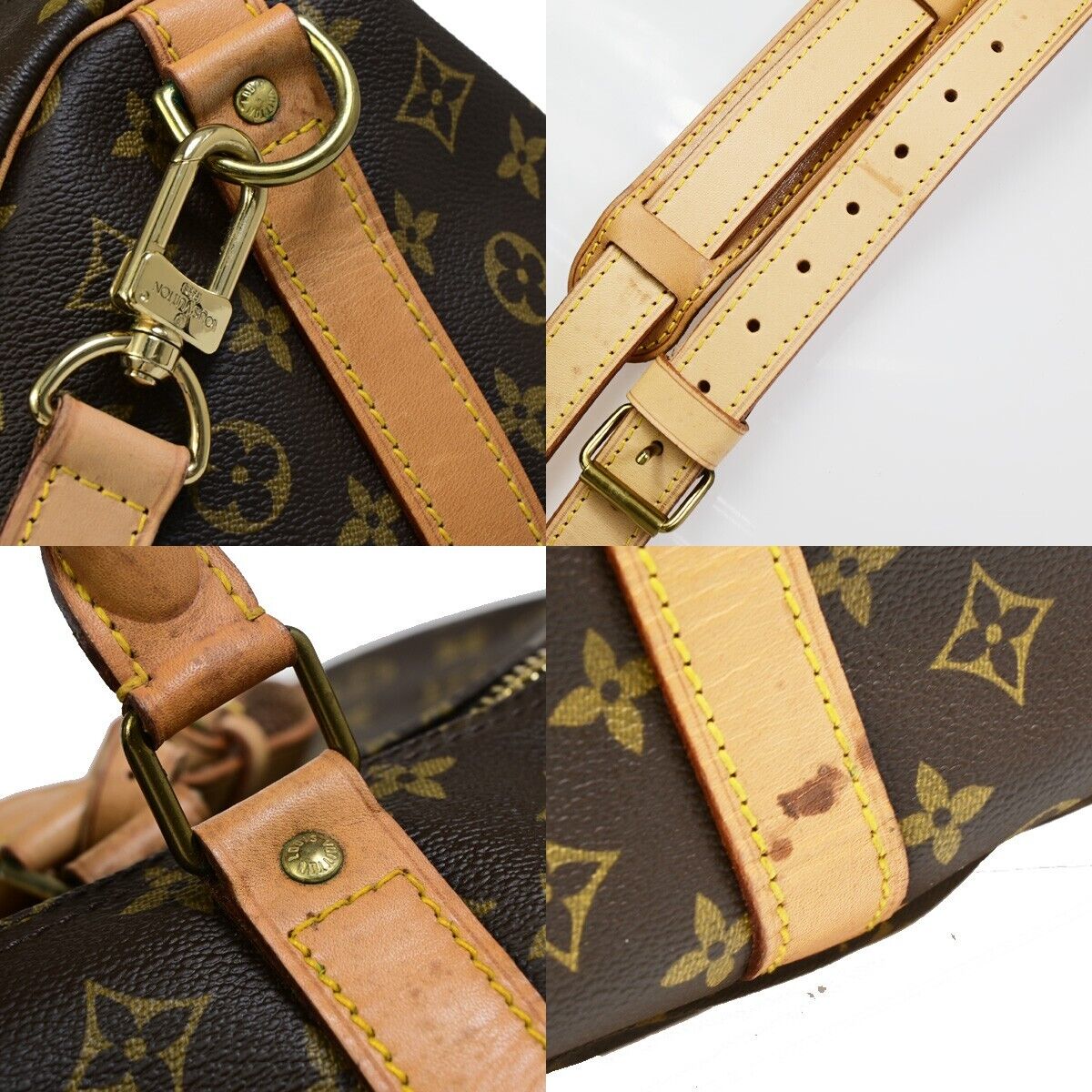 Louis Vuitton Keepall Bandoulière 60, Brown, Canvas, travel