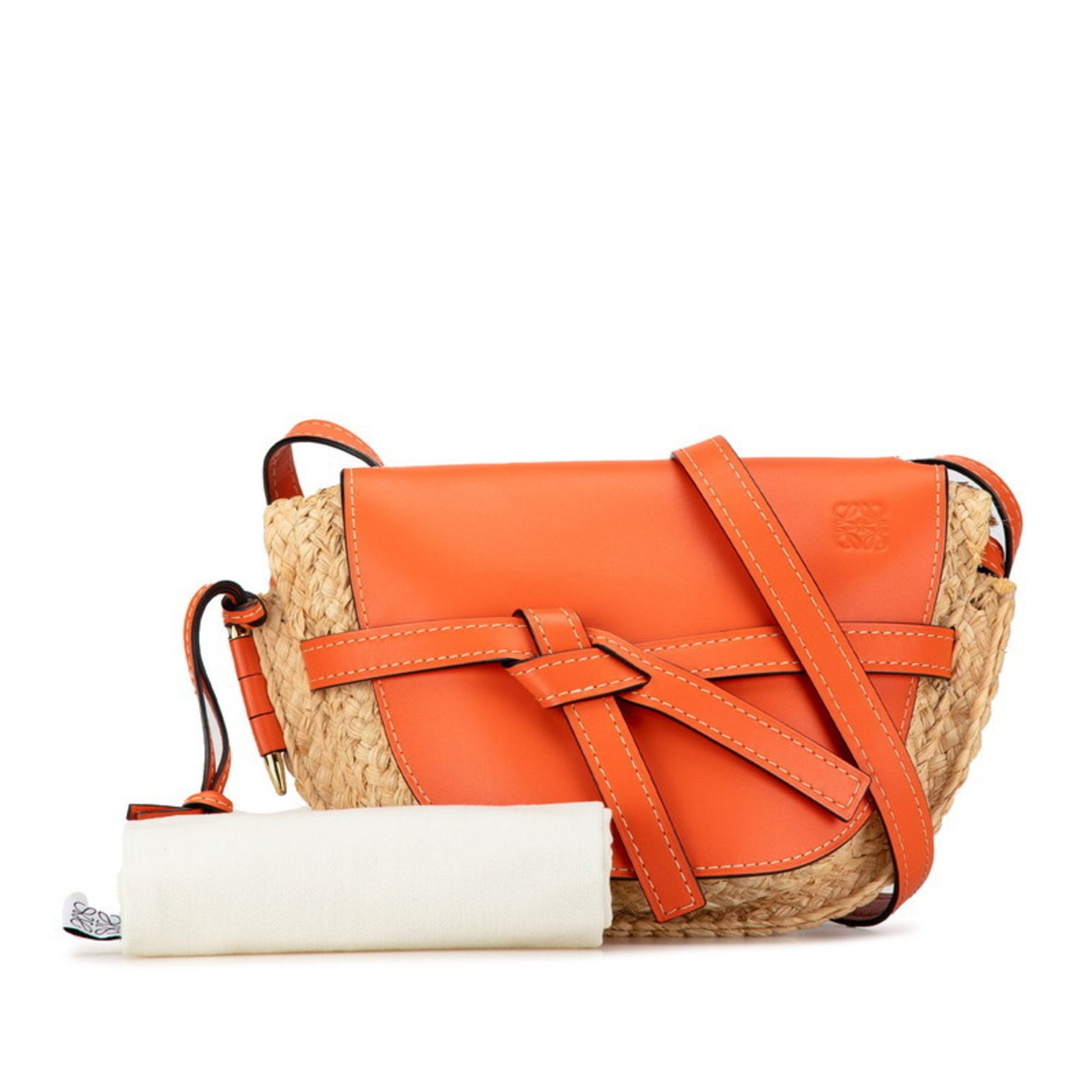 Loewe Anagram, Orange, Leather, shoulder