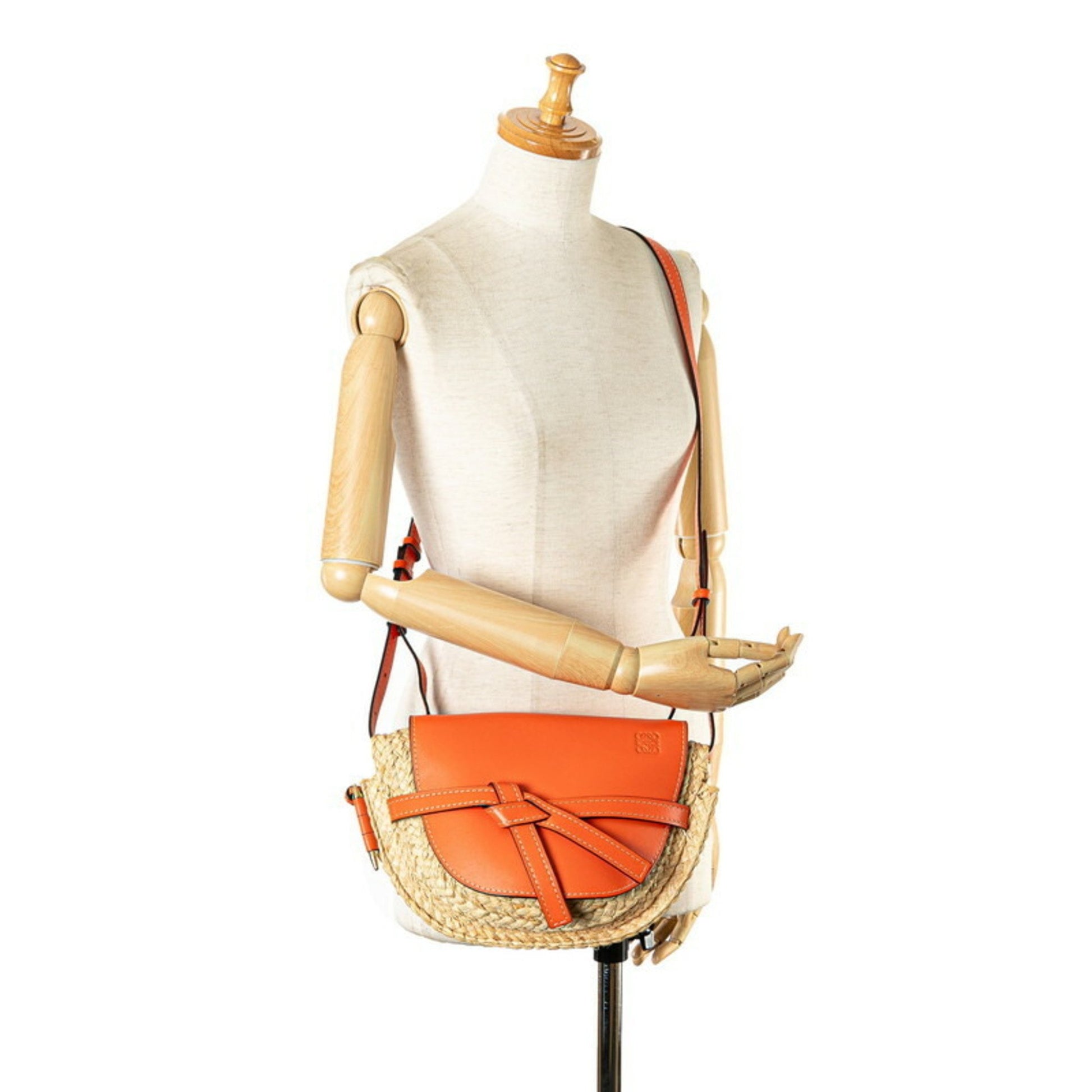 Loewe Anagram, Orange, Leather, shoulder