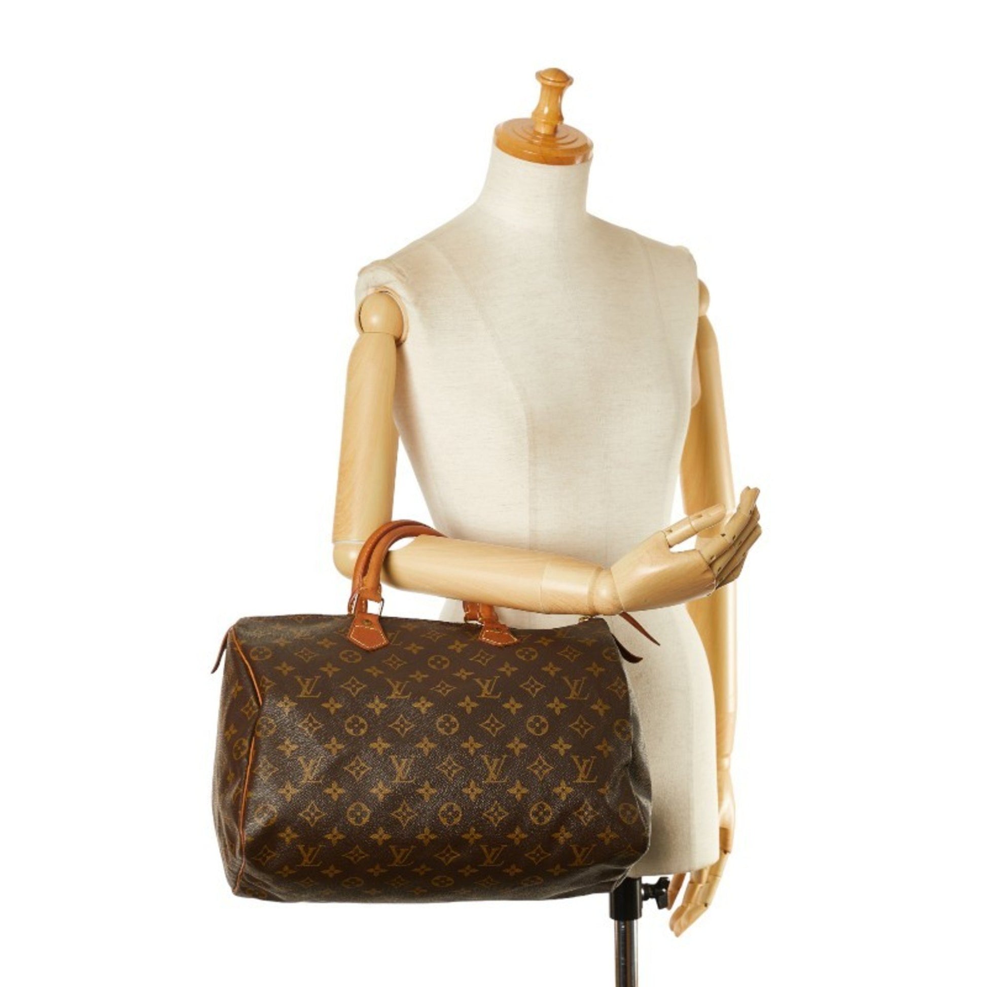 Louis Vuitton Speedy 35, Brown, Canvas, handbag