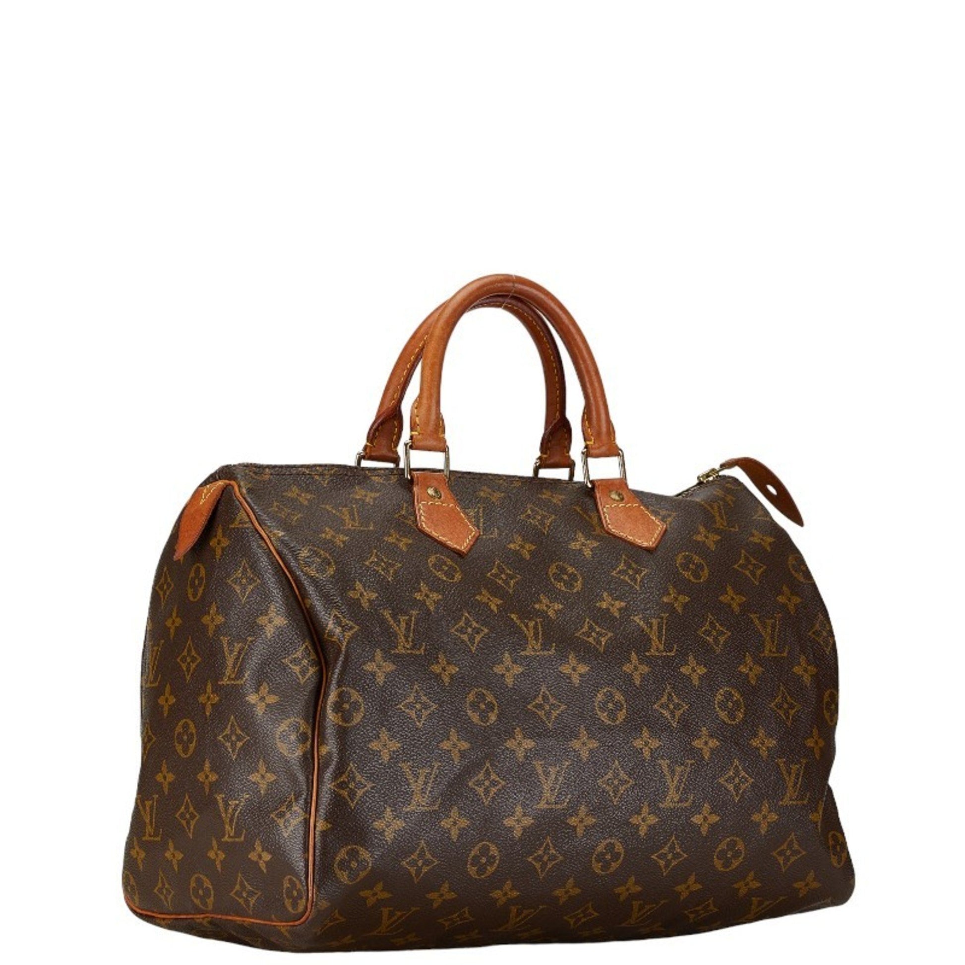 Louis Vuitton Speedy 35, Brown, Canvas, handbag