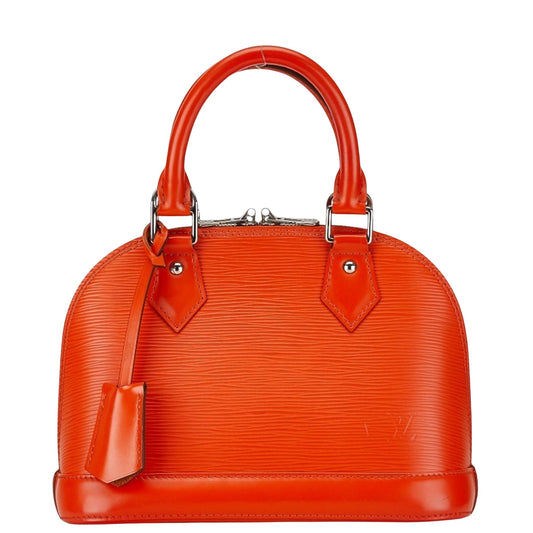 Louis Vuitton Alma, Orange, Leather, handbag