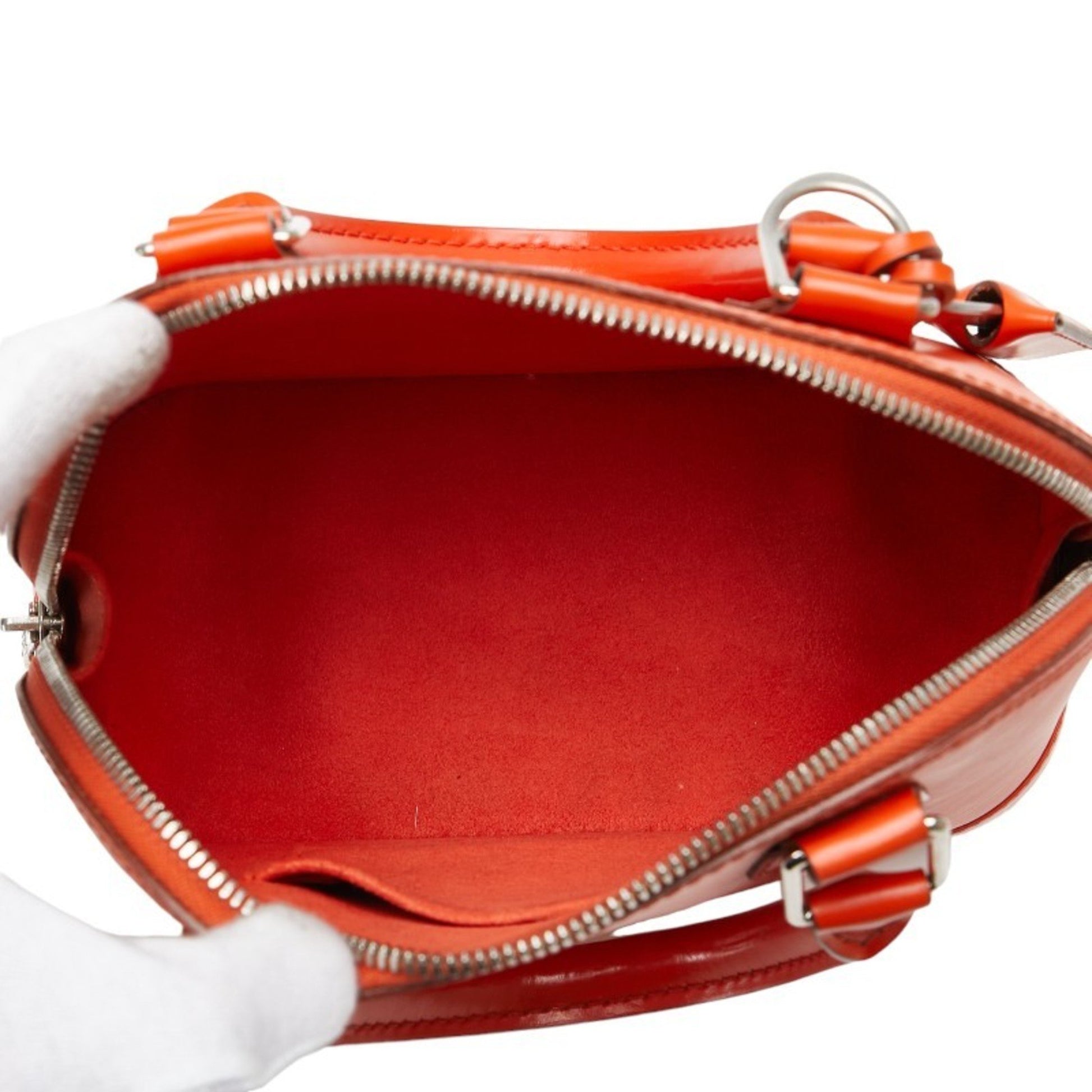 Louis Vuitton Alma, Orange, Leather, handbag