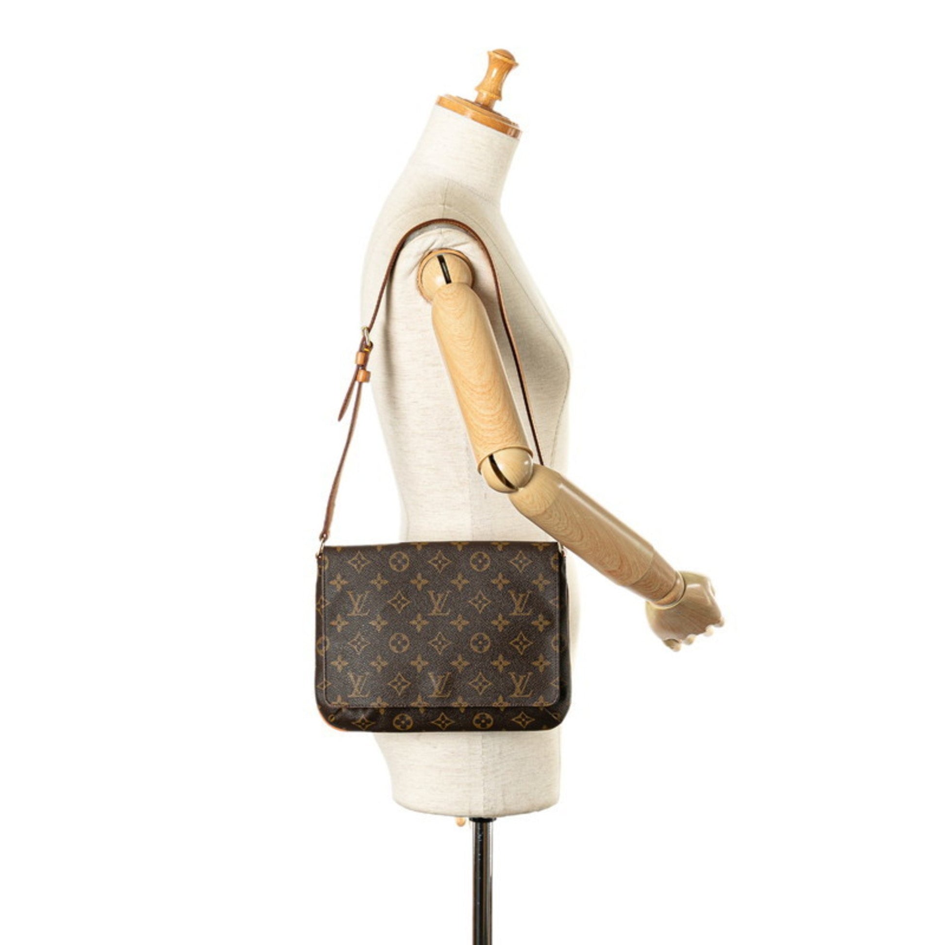 Louis Vuitton Musette Tango, Brown, Canvas, shoulder