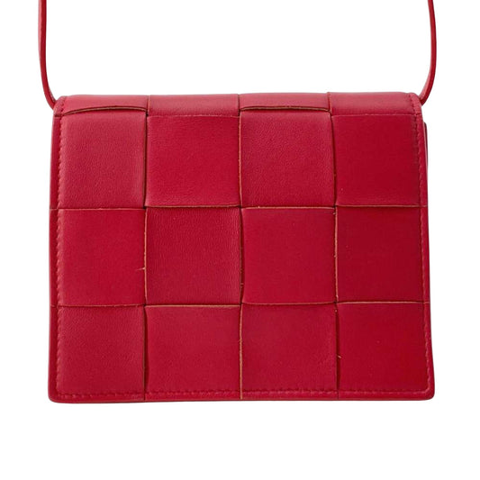 Bottega Veneta Cassette, Red, Leather, shoulder