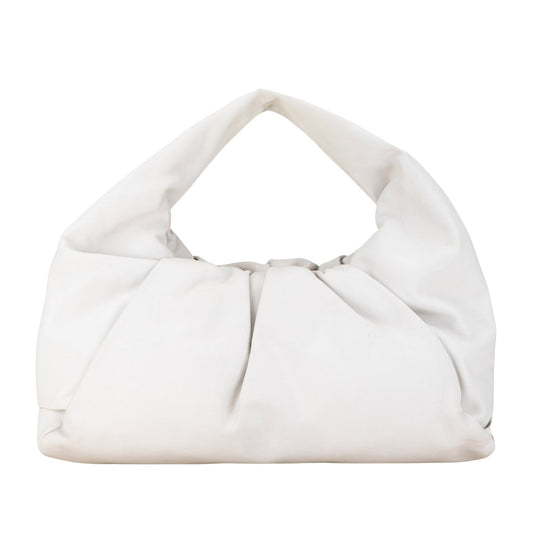 Bottega Veneta Pouch, White, Leather, handbag