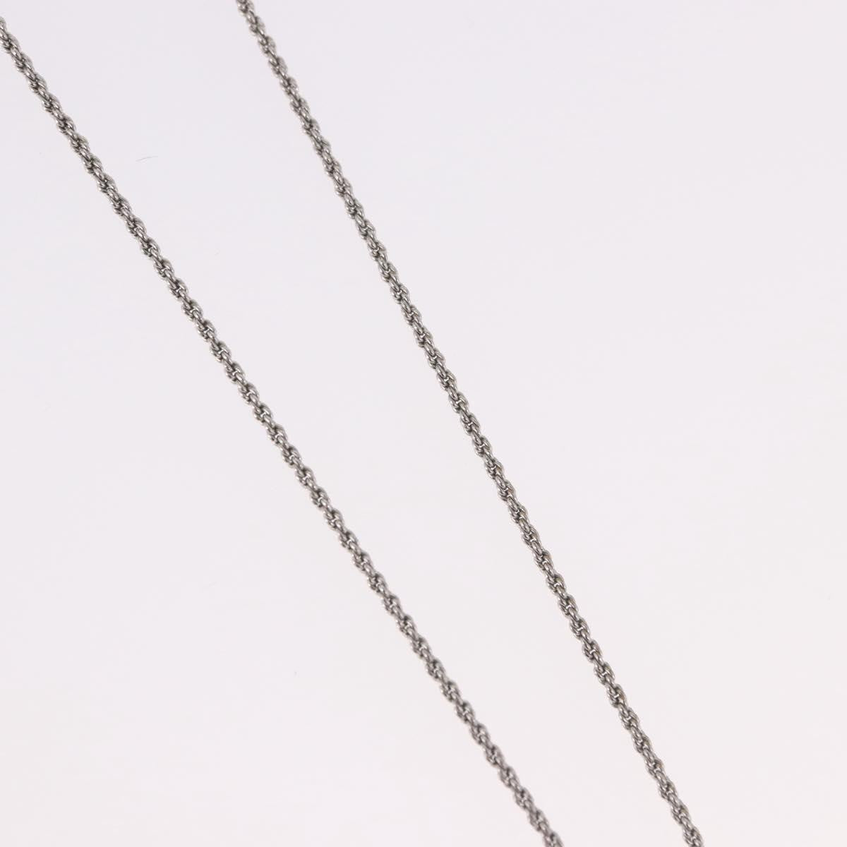 Christian Dior VIntage Circle Pendant Metal, Silver, Metal, Necklace